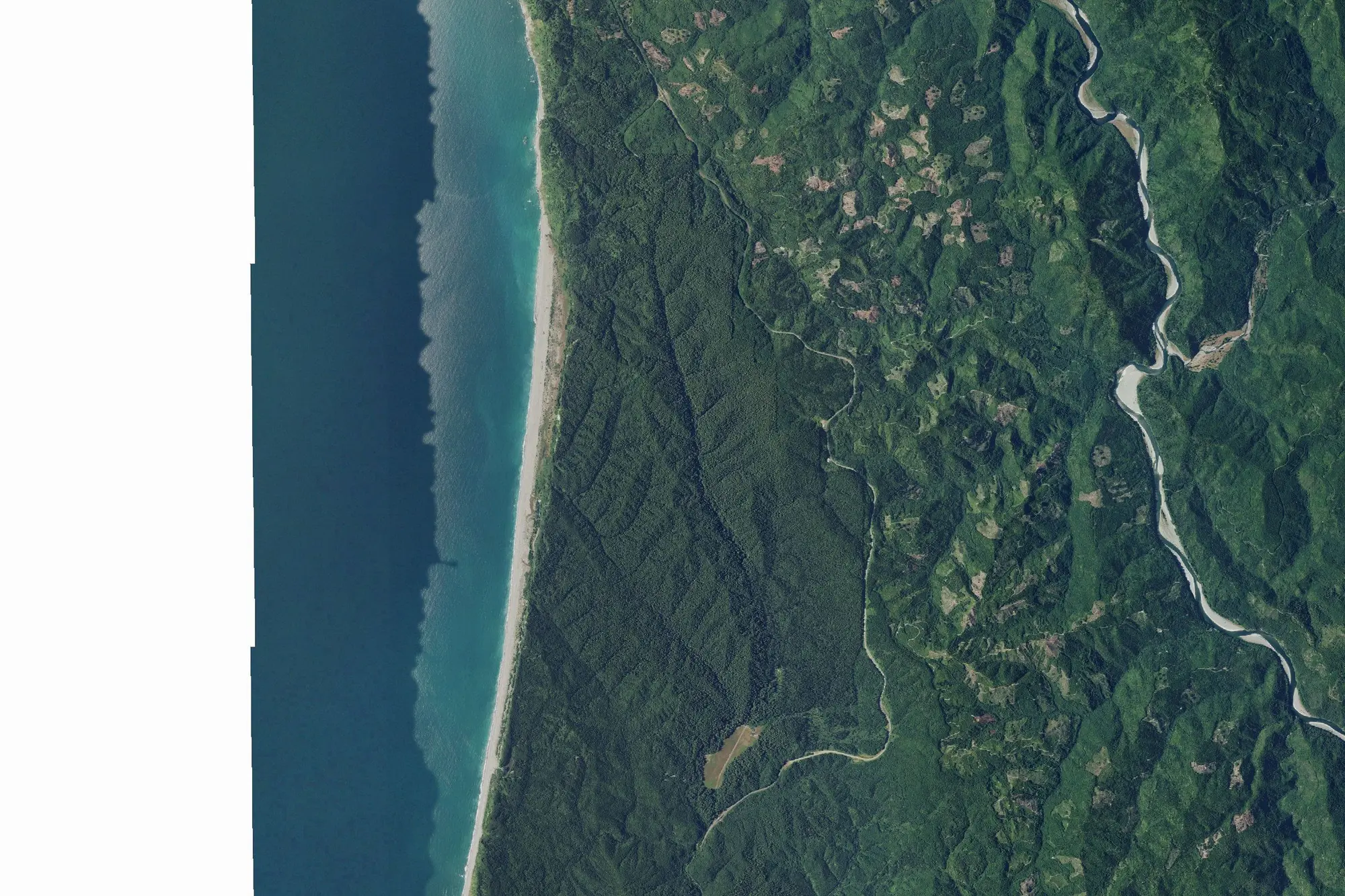 Aerial view of Prairie Creek Redwoods State Park