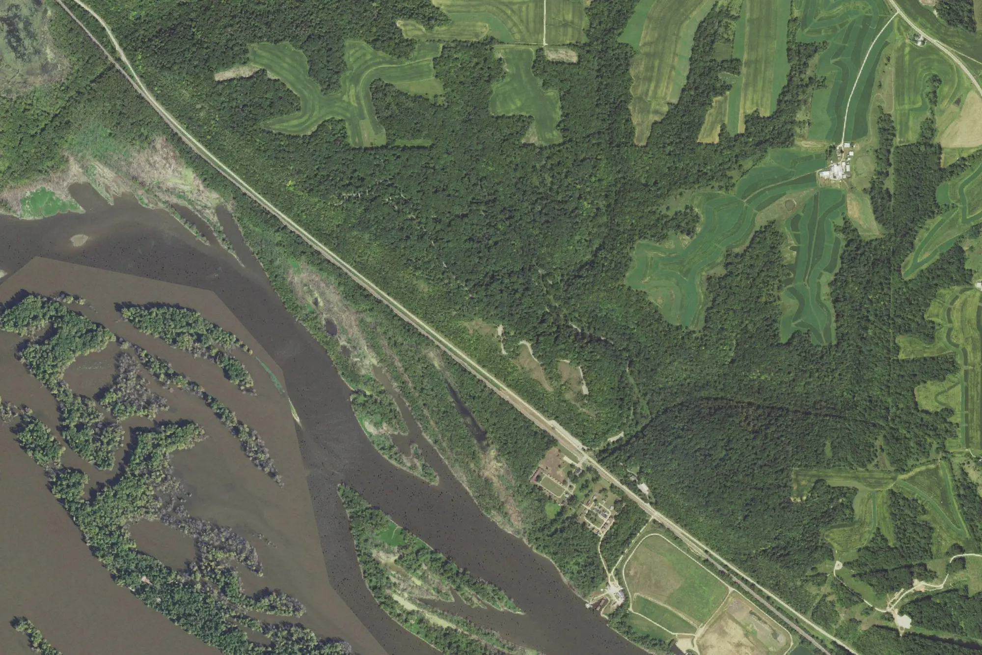 Aerial view of Nelson Dewey State Park