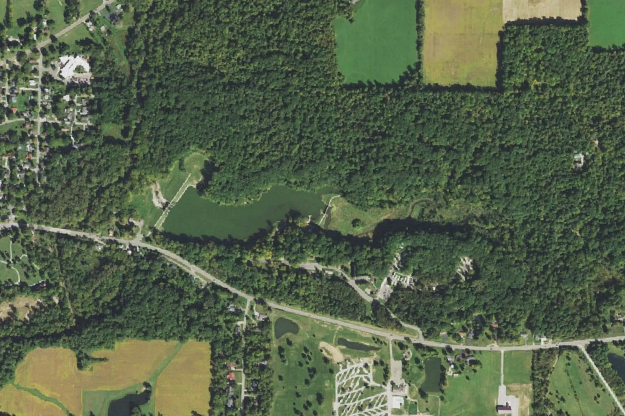 Aerial view of Mt. Gilead State Park