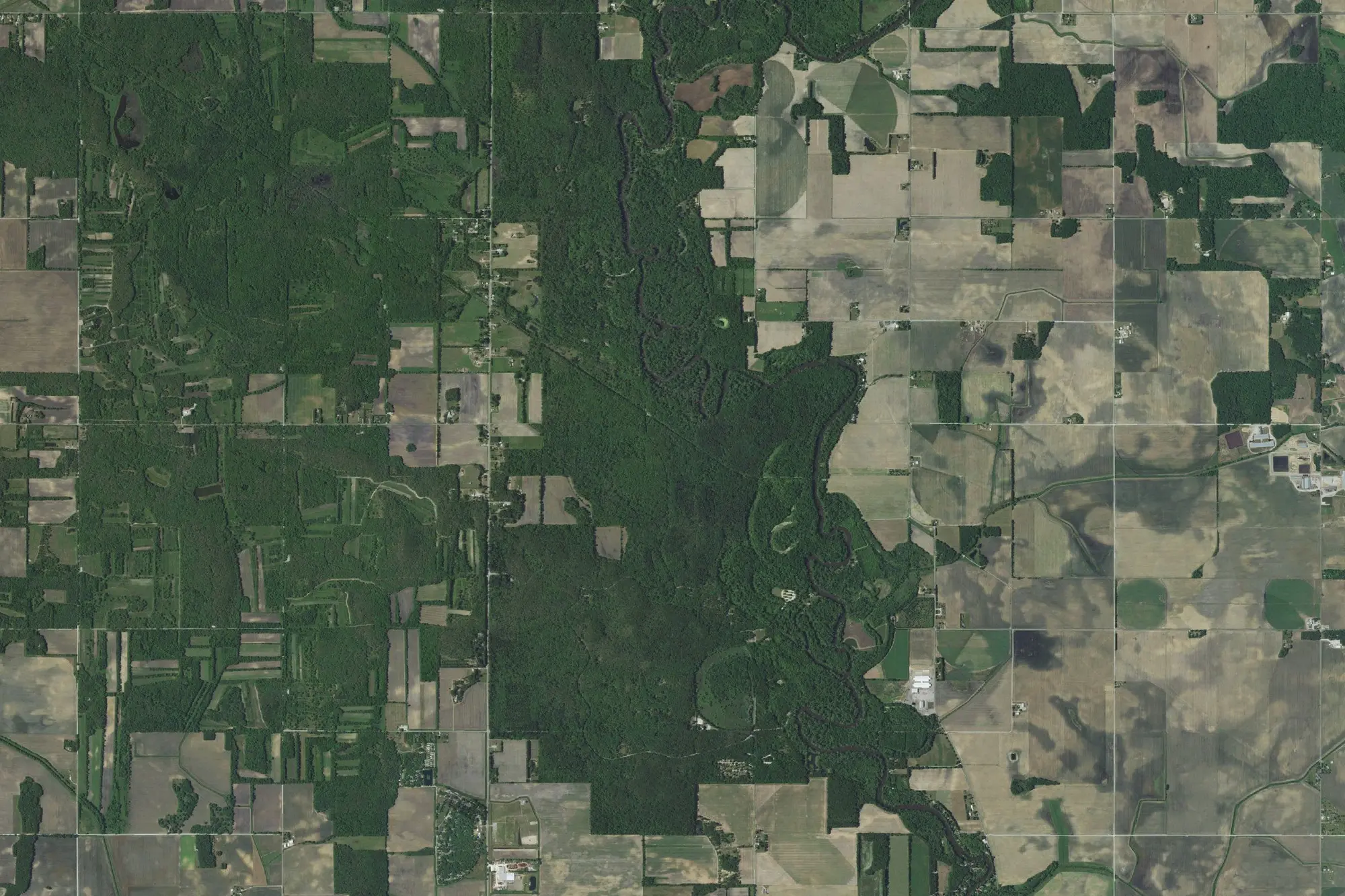 Aerial view of Tippecanoe River State Park
