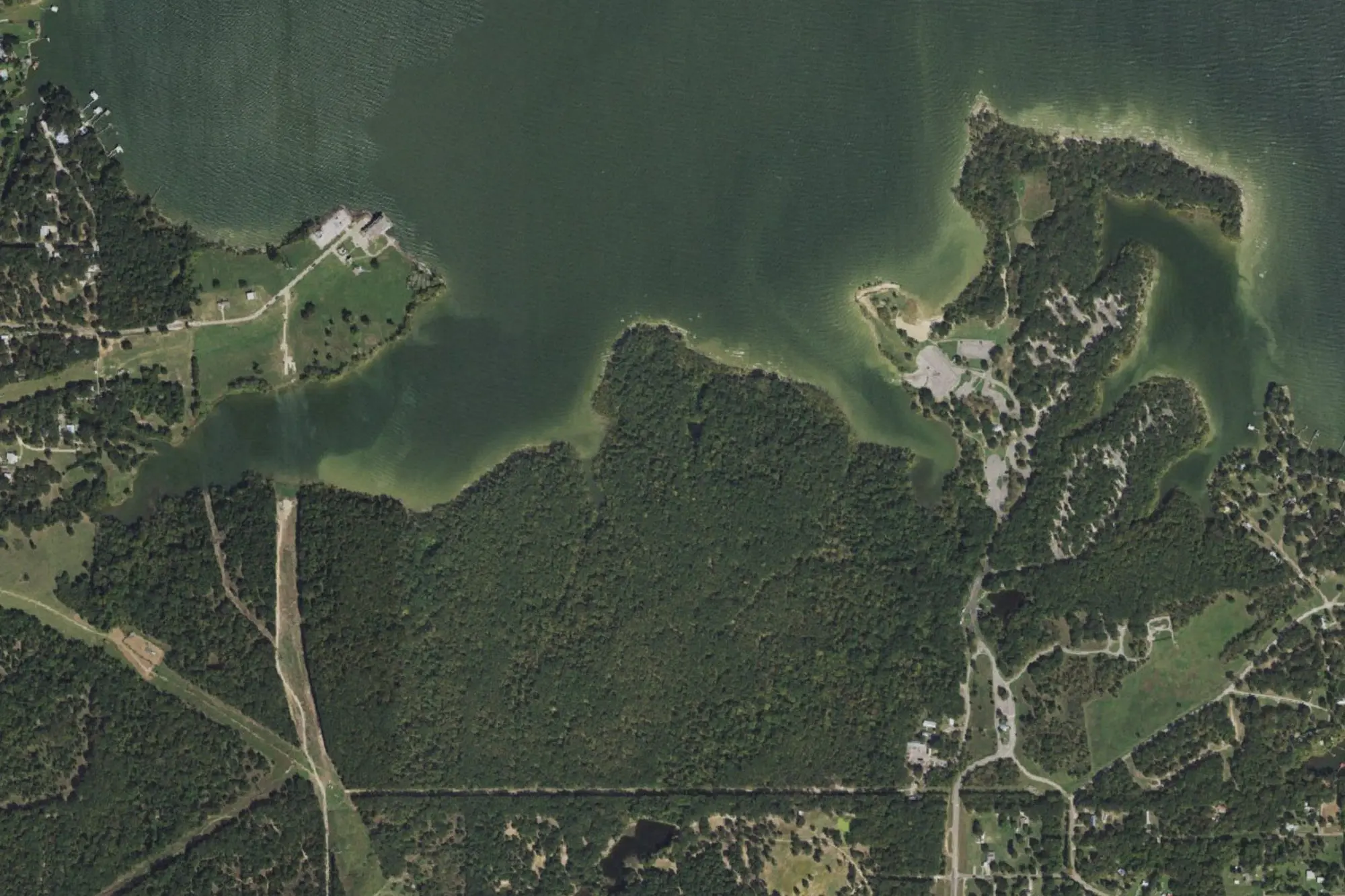 Aerial view of Lake Tawakoni State Park