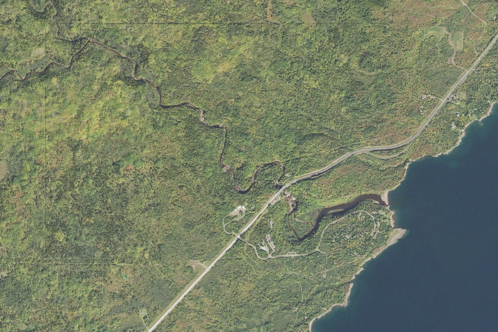 Aerial view of Gooseberry Falls State Park
