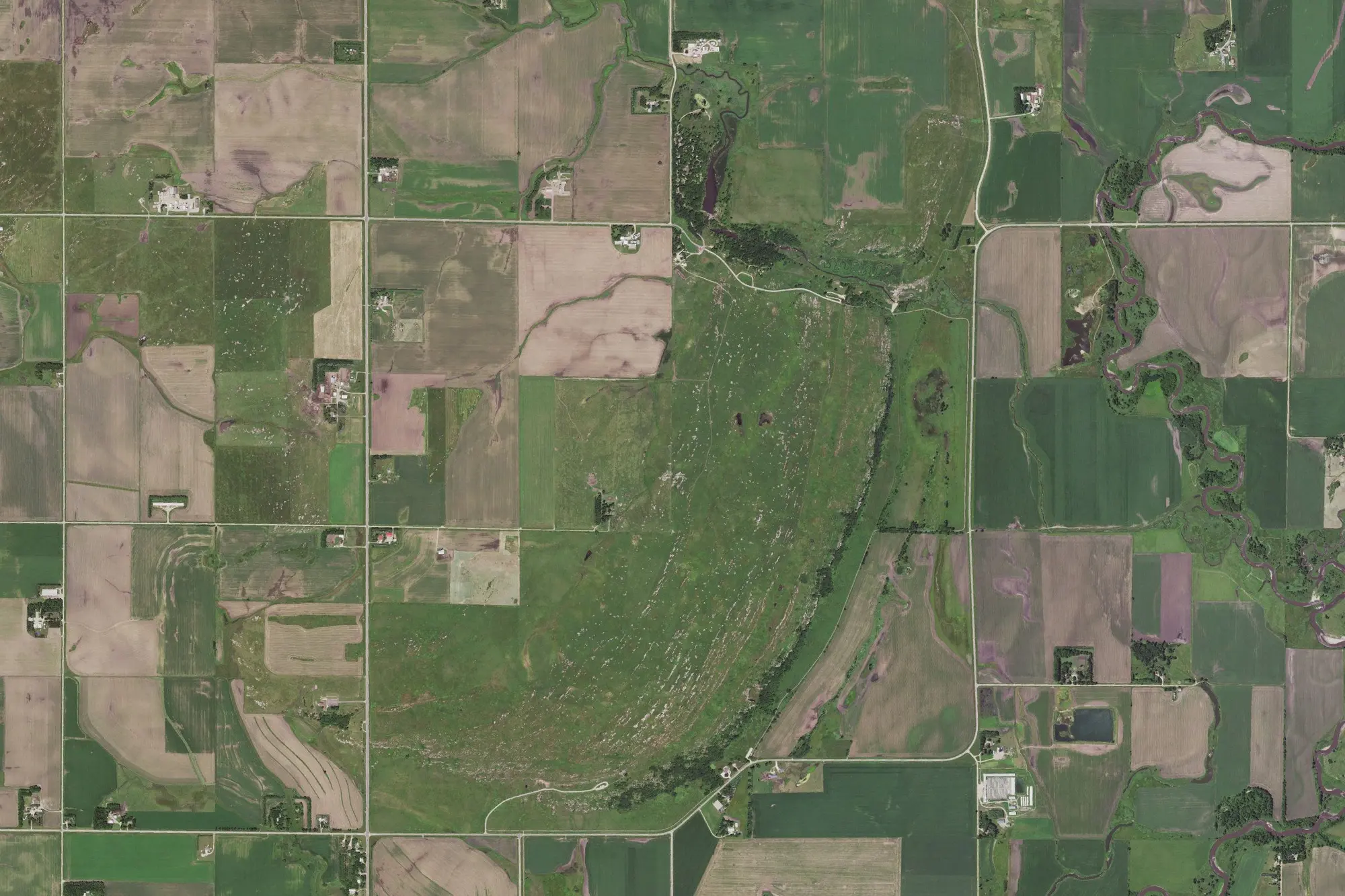 Aerial view of Blue Mounds State Park