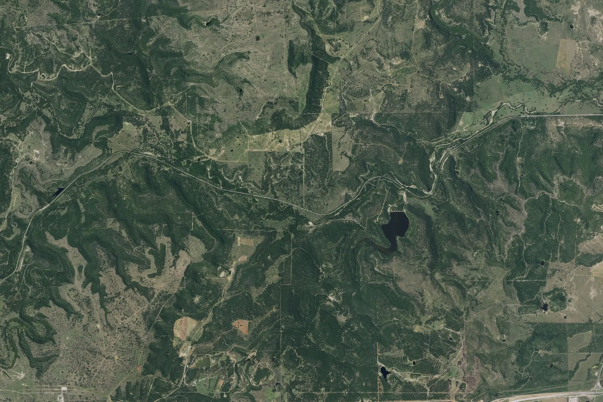 Aerial view of Palo Pinto Mountains State Park
