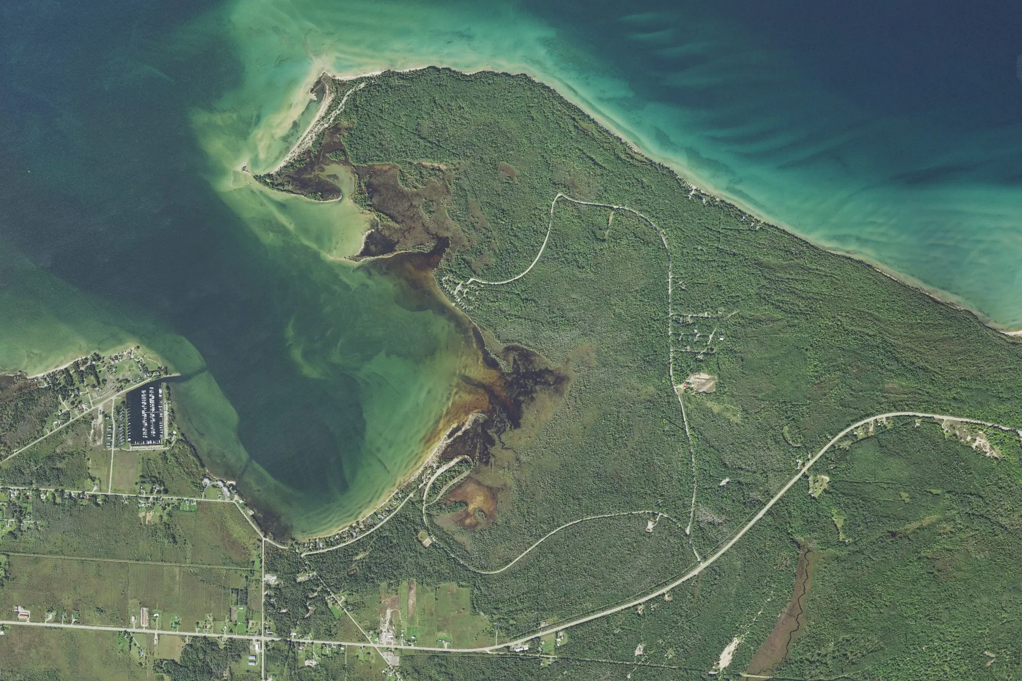Aerial view of Cheboygan State Park