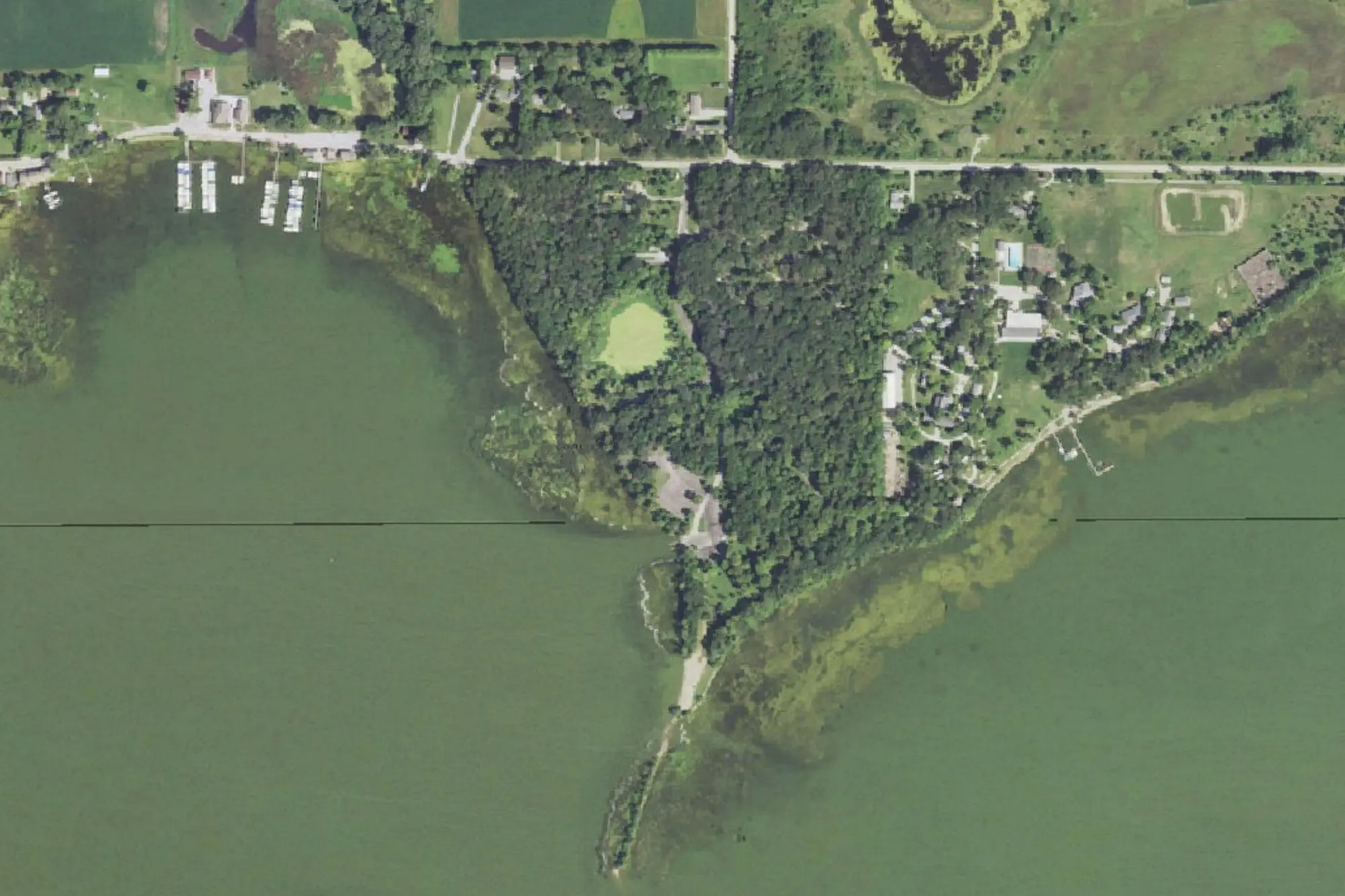Aerial view of McIntosh Woods State Park