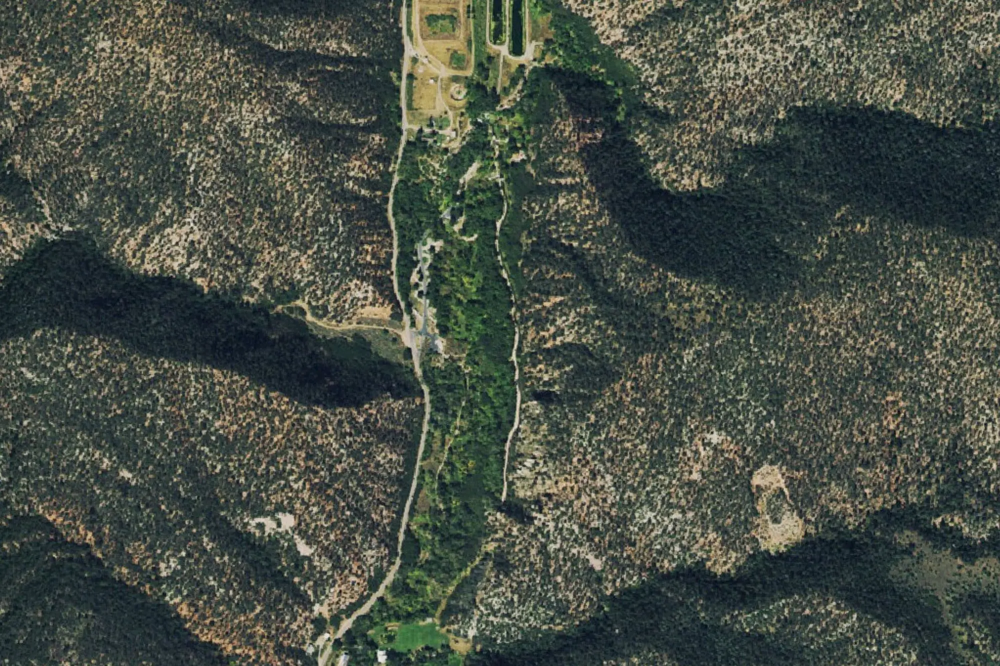Aerial view of Rifle Falls State Park