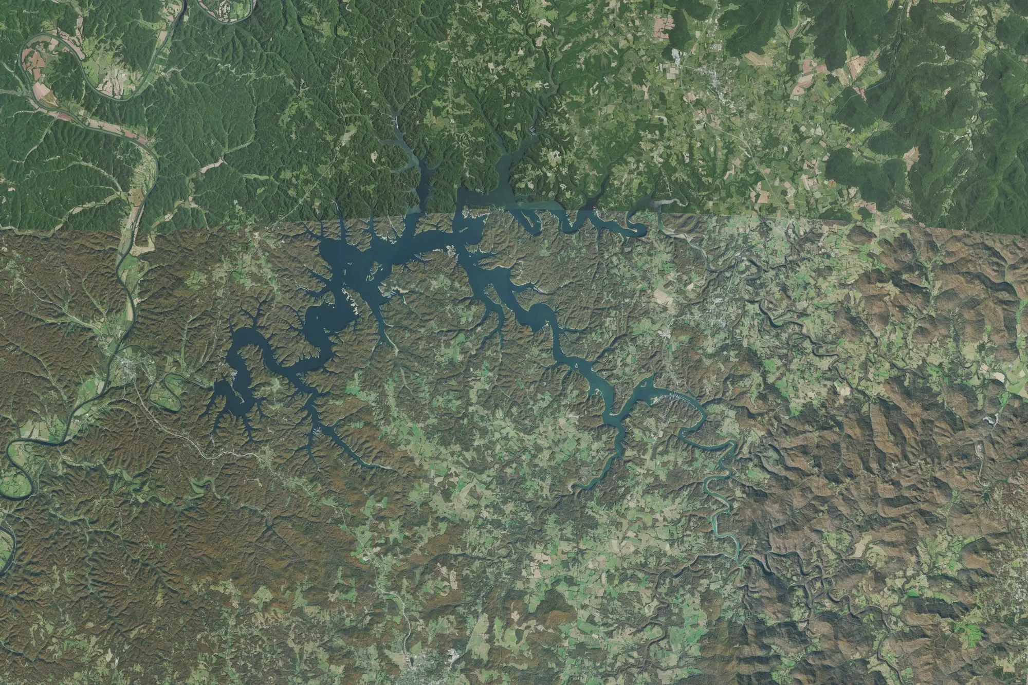 Aerial view of Dale Hollow Recreation Area