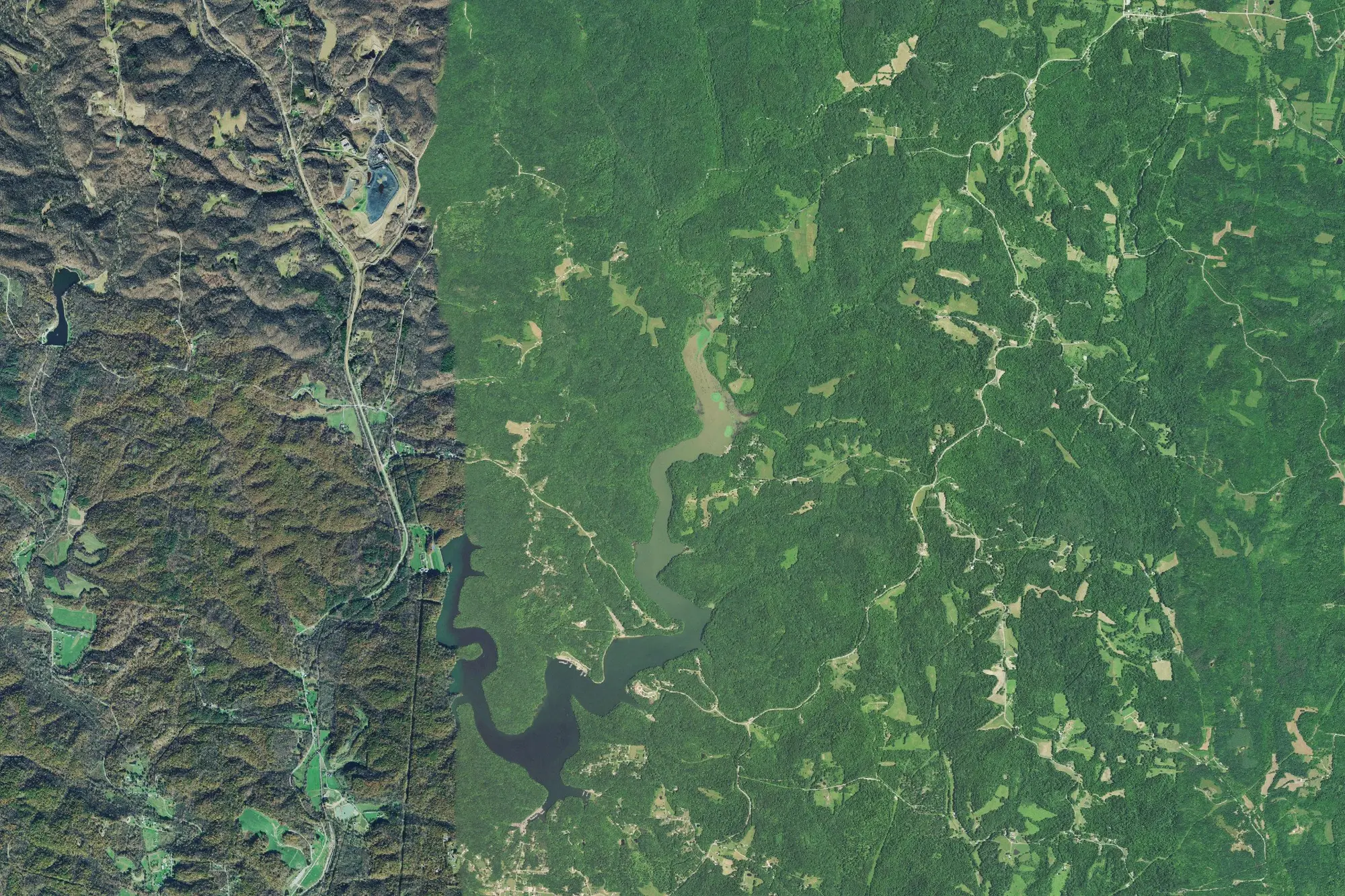 Aerial view of Burr Oak State Park