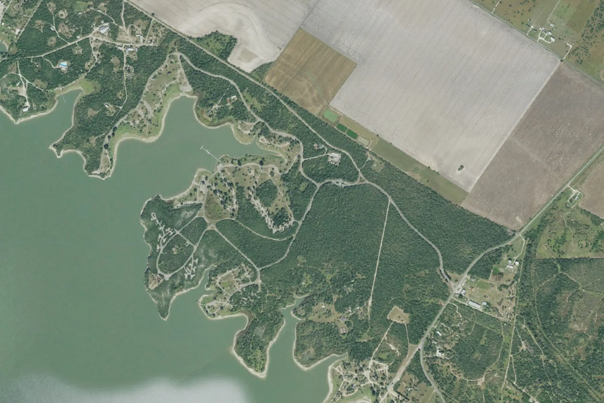 Aerial view of Lake Corpus Christi State Park