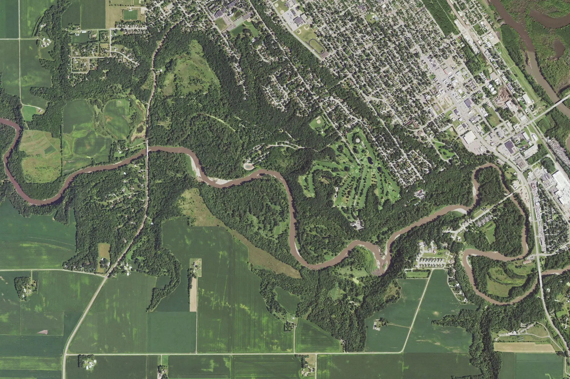 Aerial view of Flandrau State Park