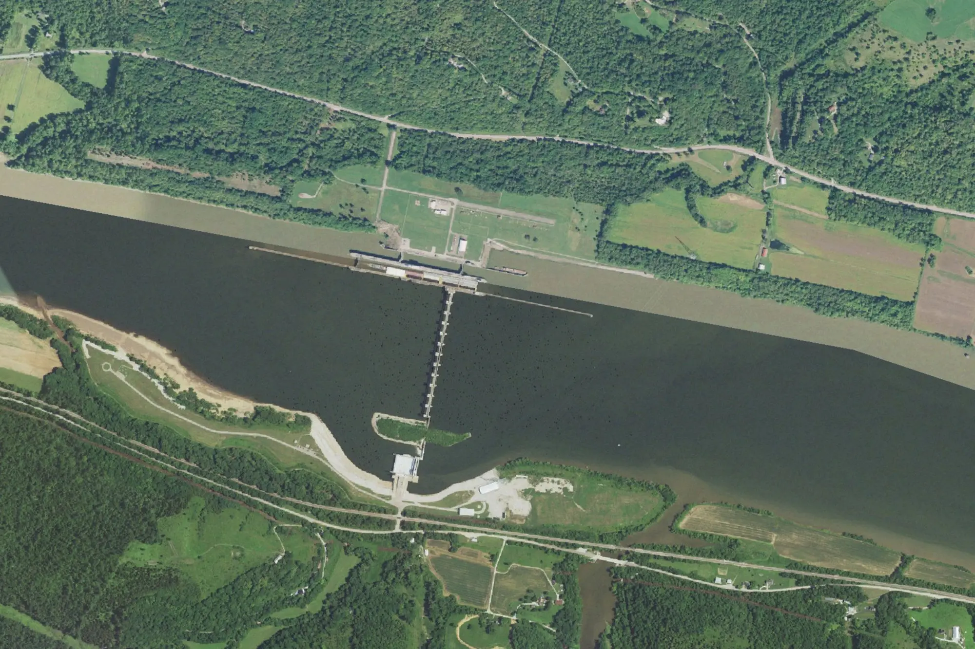 Aerial view of Meldahl Pool Recreation Area
