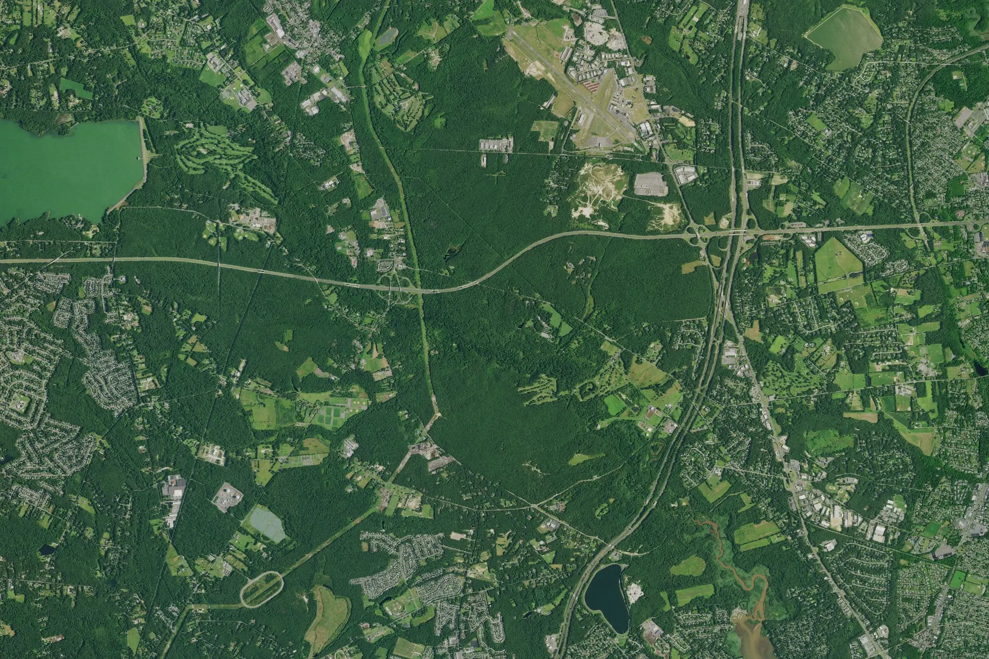 Aerial view of Allaire State Park