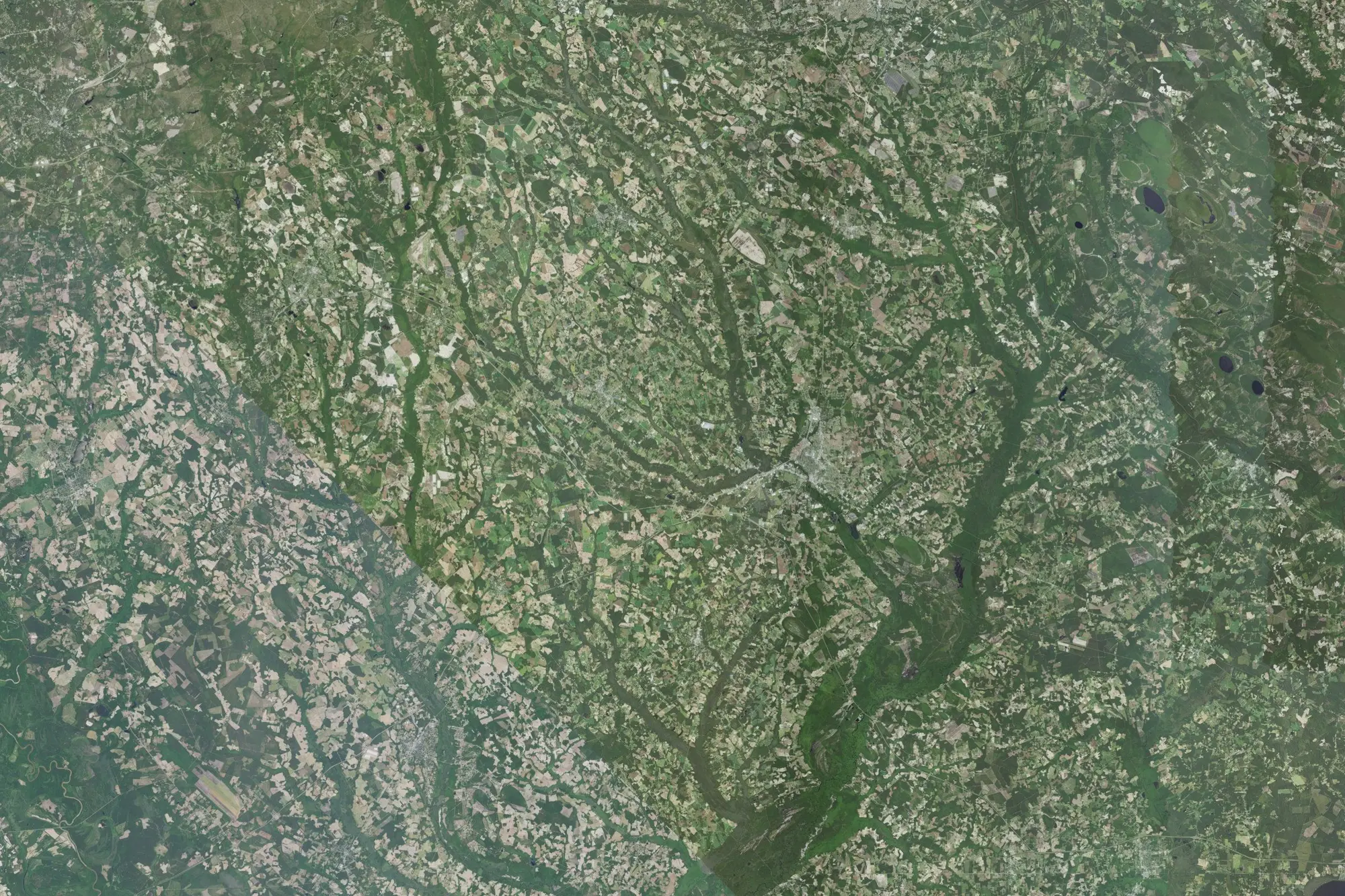 Aerial view of Lumber River State Park