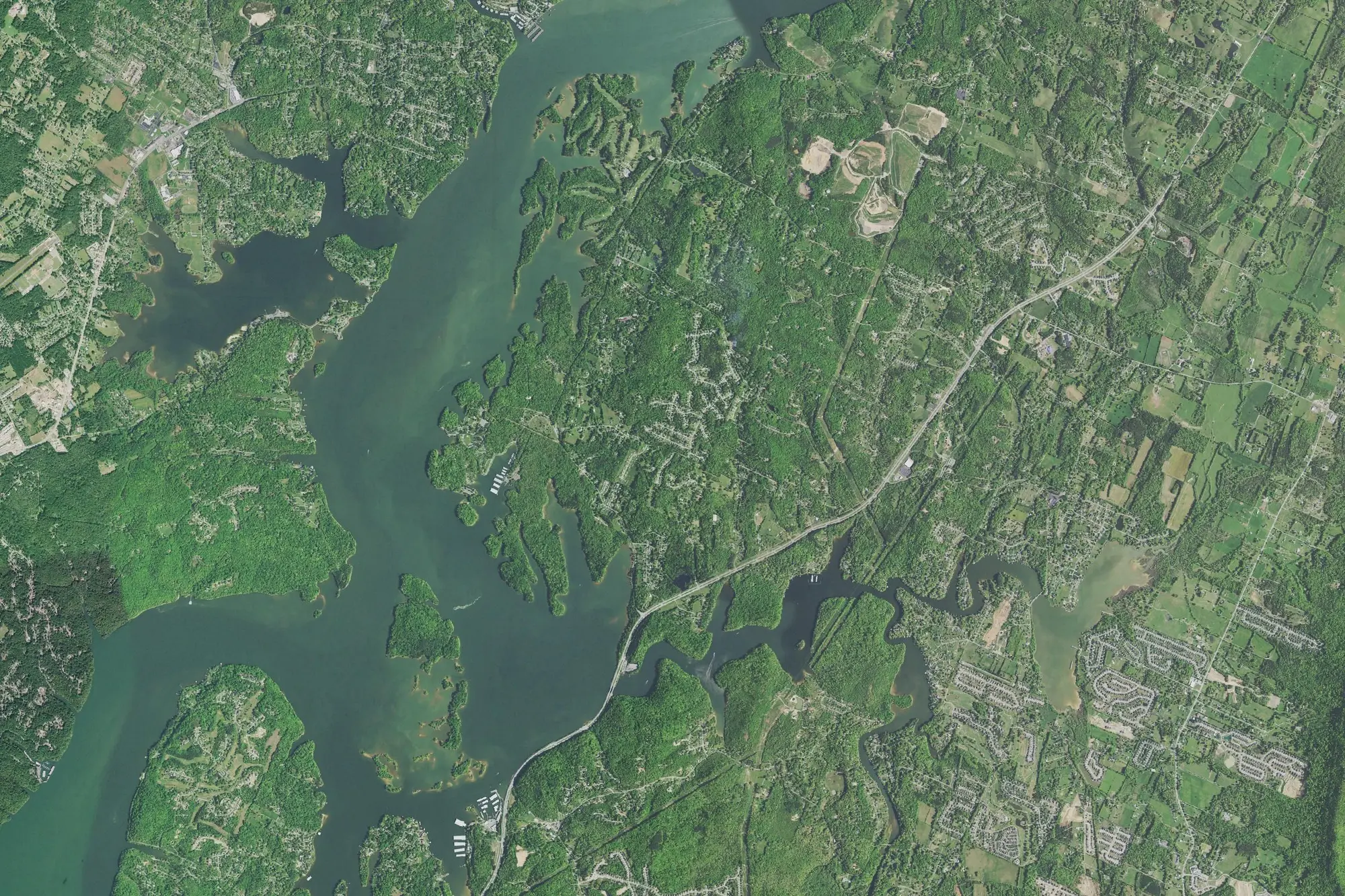 Aerial view of Harrison Bay State Park