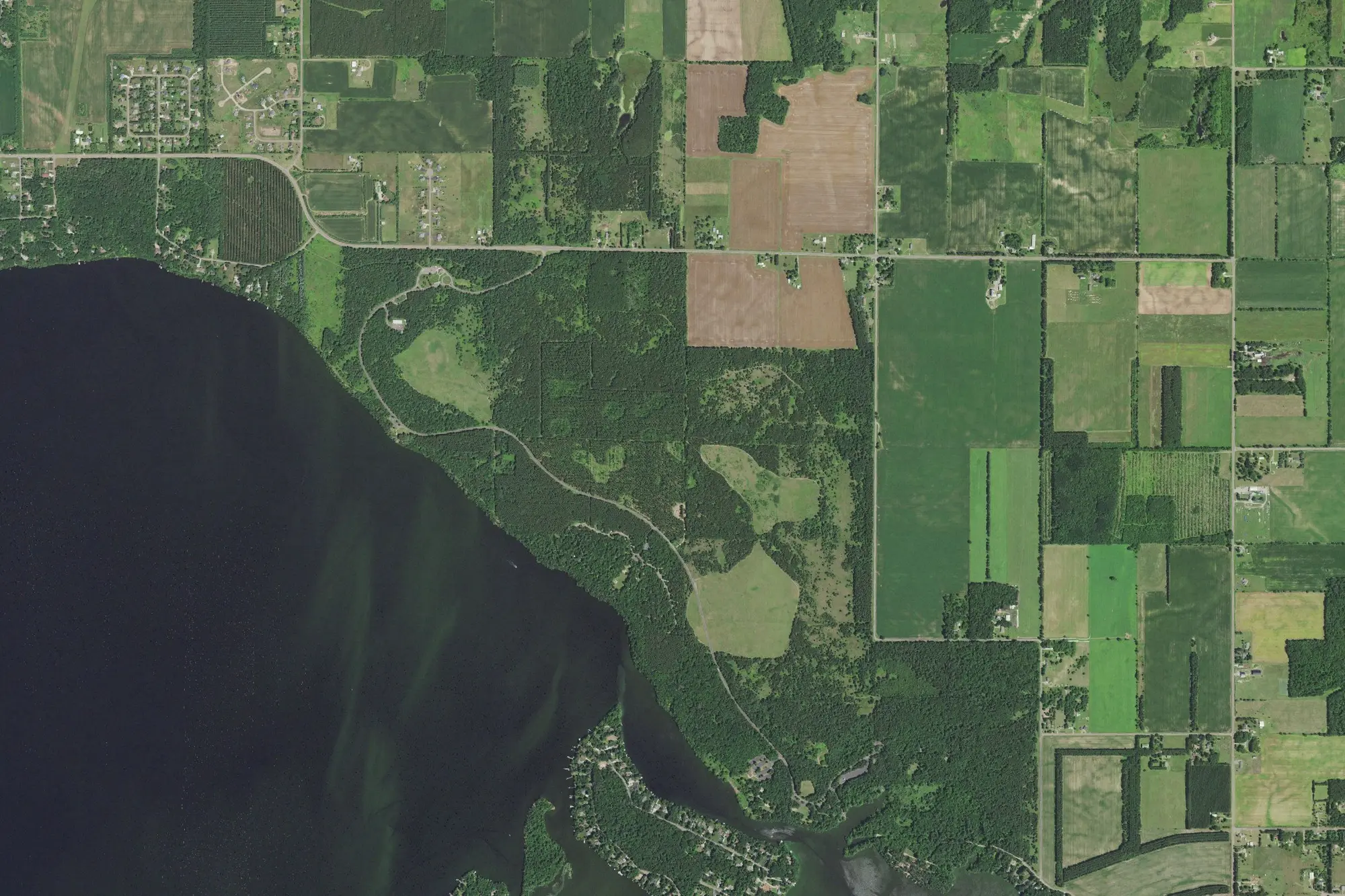 Aerial view of Lake Wissota State Park