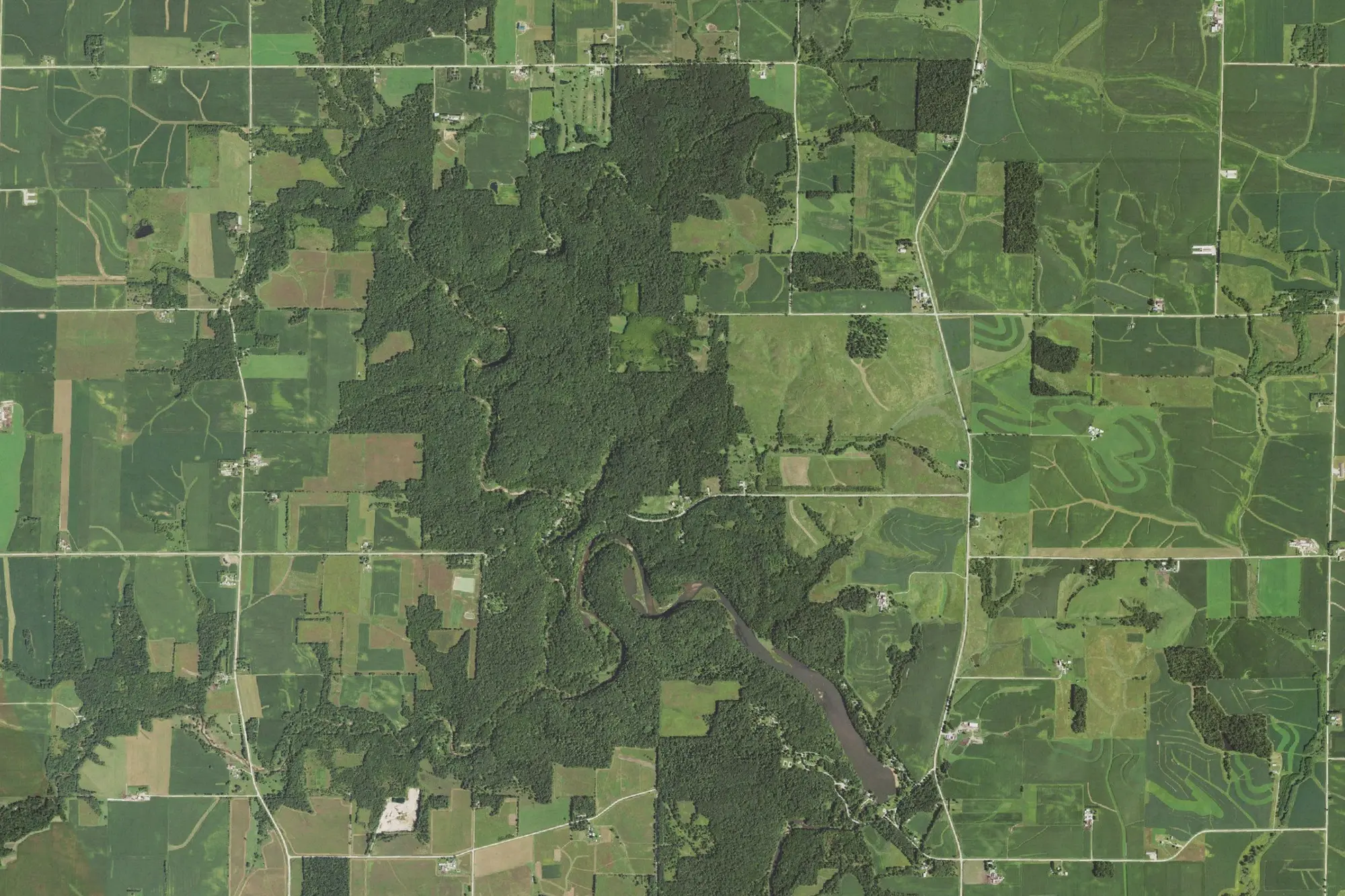 Aerial view of Backbone State Park