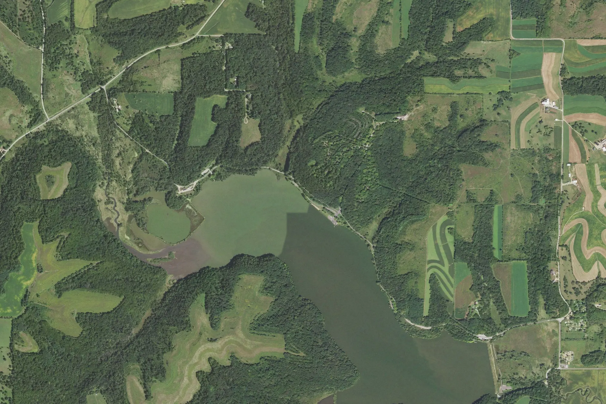 Aerial view of Yellowstone Lake State Park