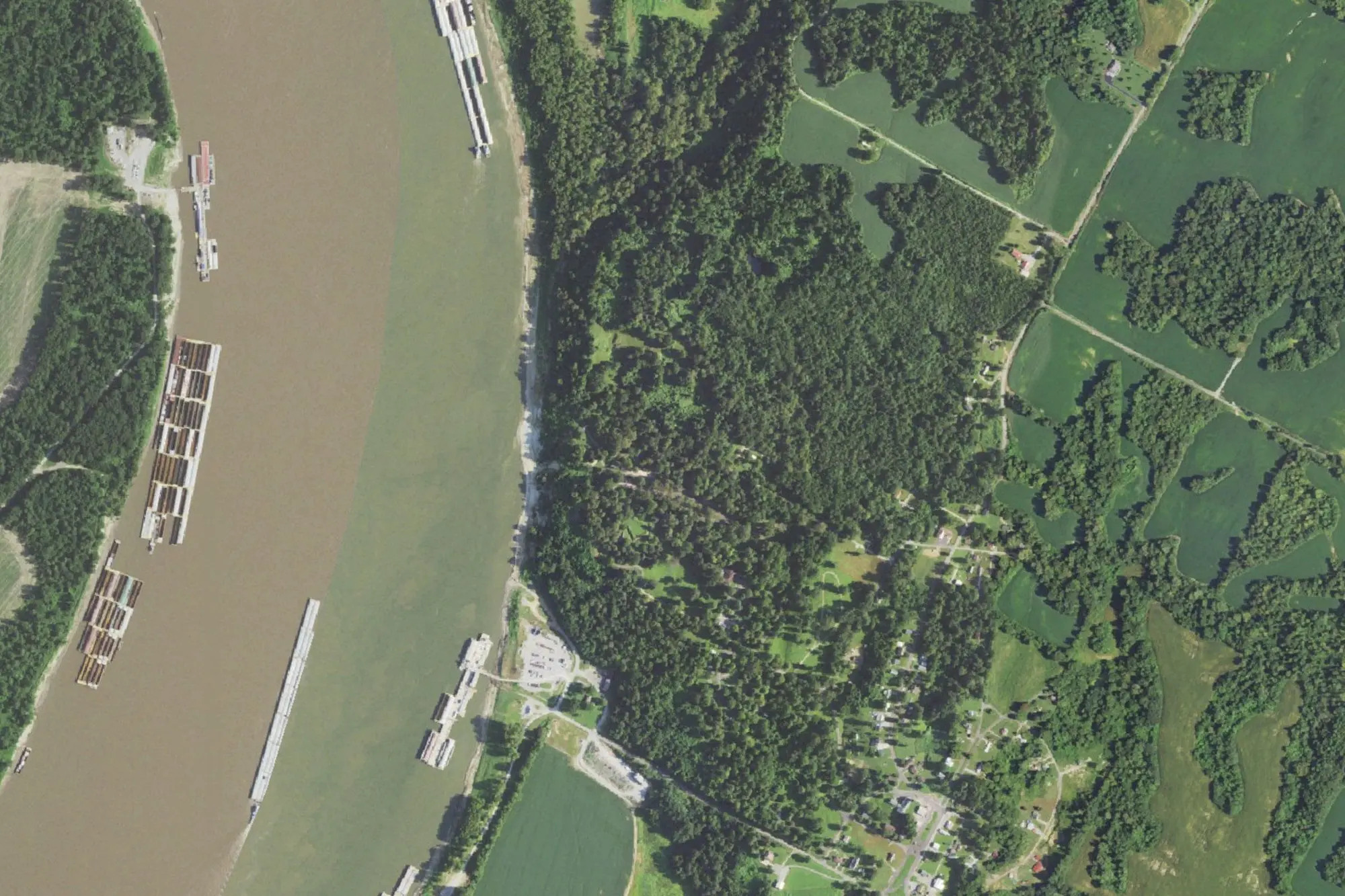 Aerial view of Columbus-Belmont State Park