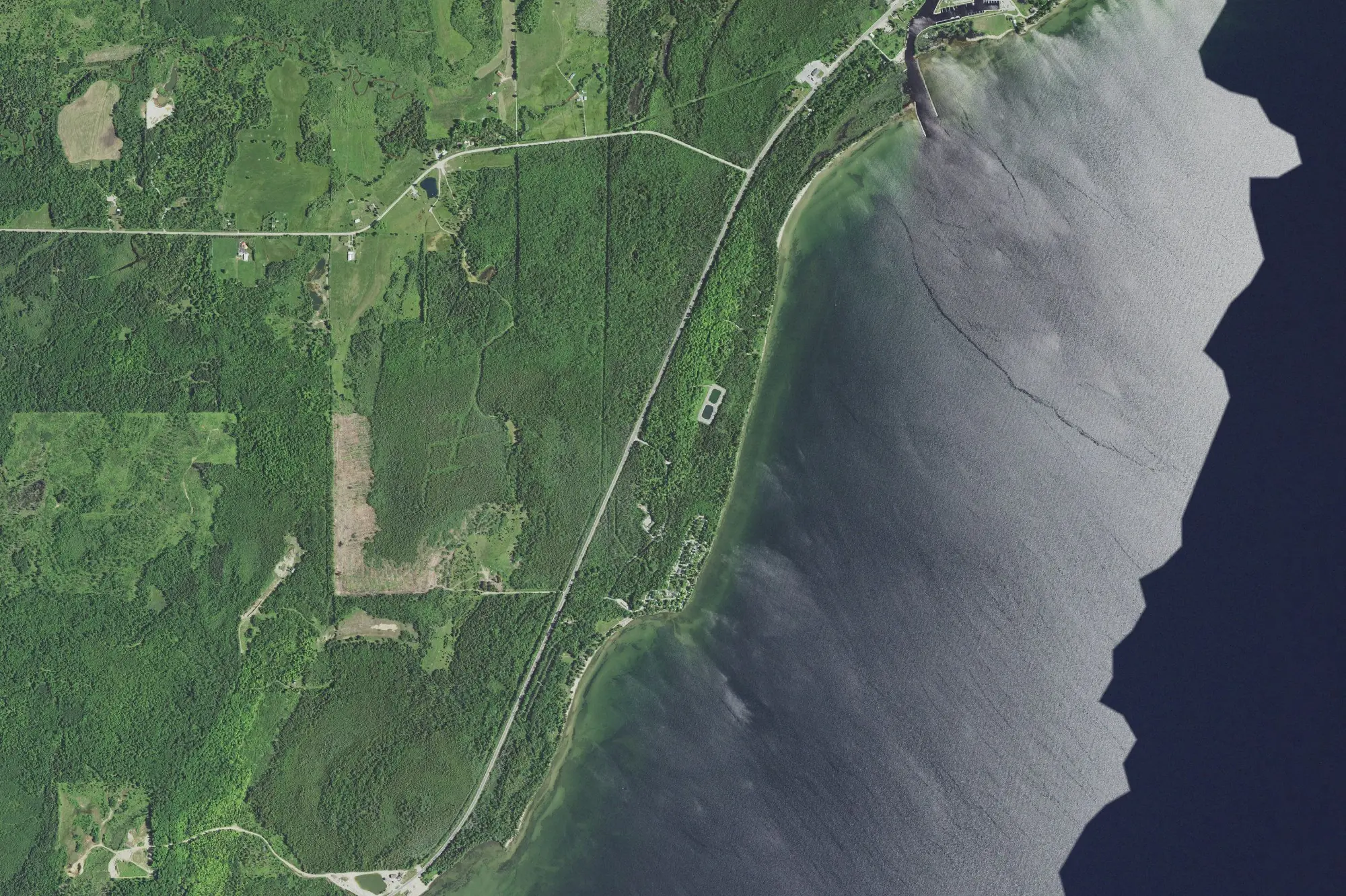 Aerial view of Wells State Park
