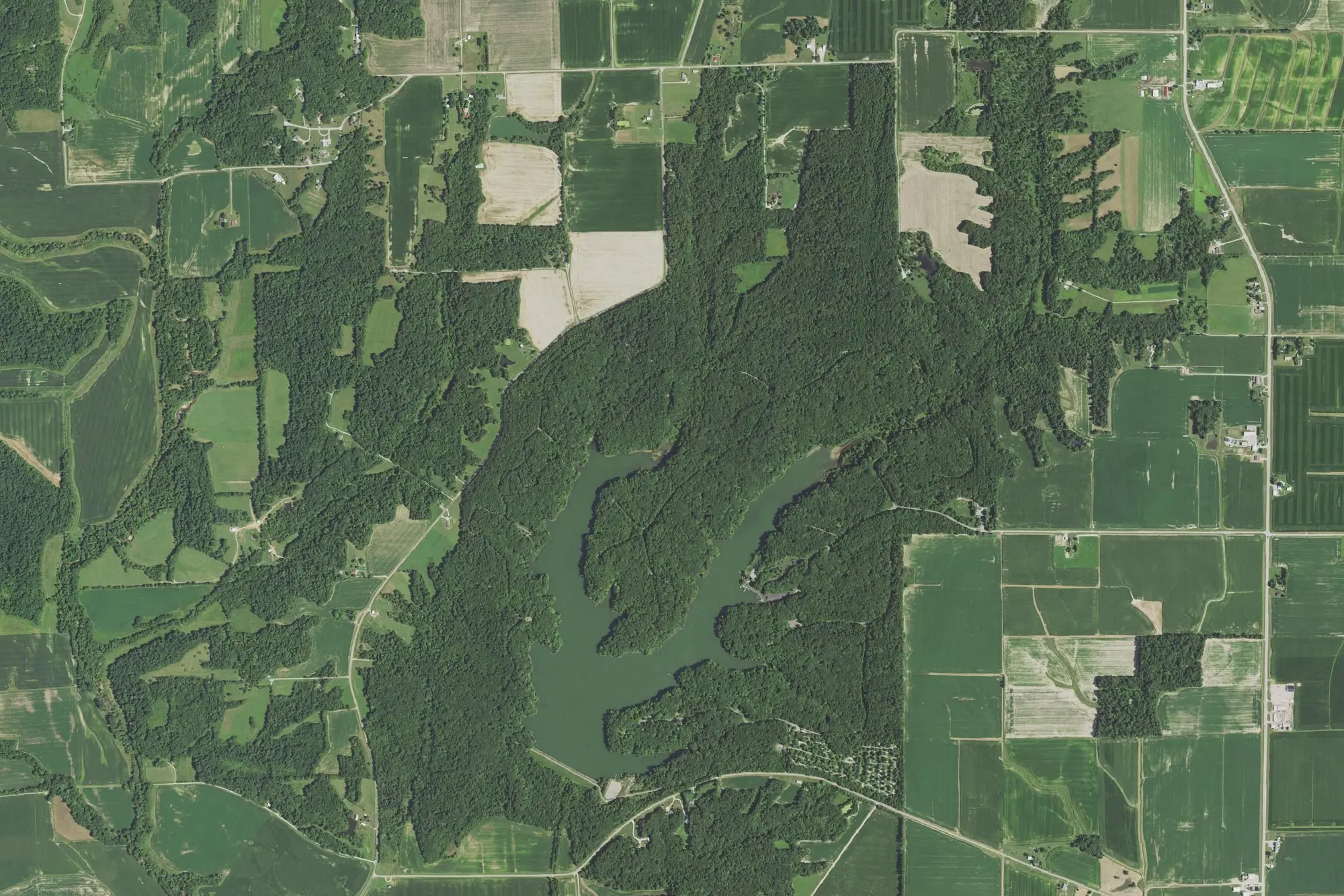 Aerial view of Lincoln Trail State Park
