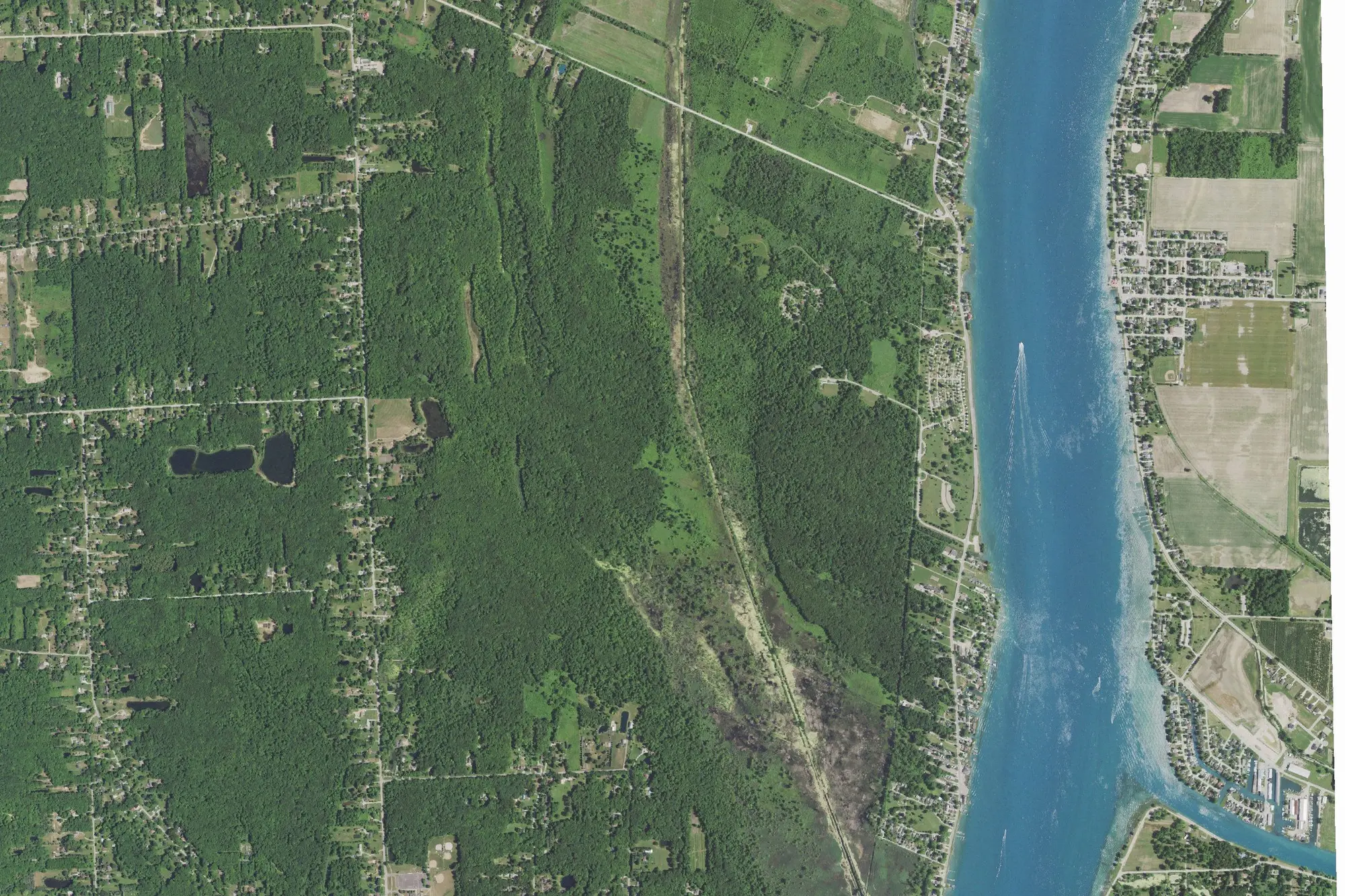 Aerial view of Algonac State Park
