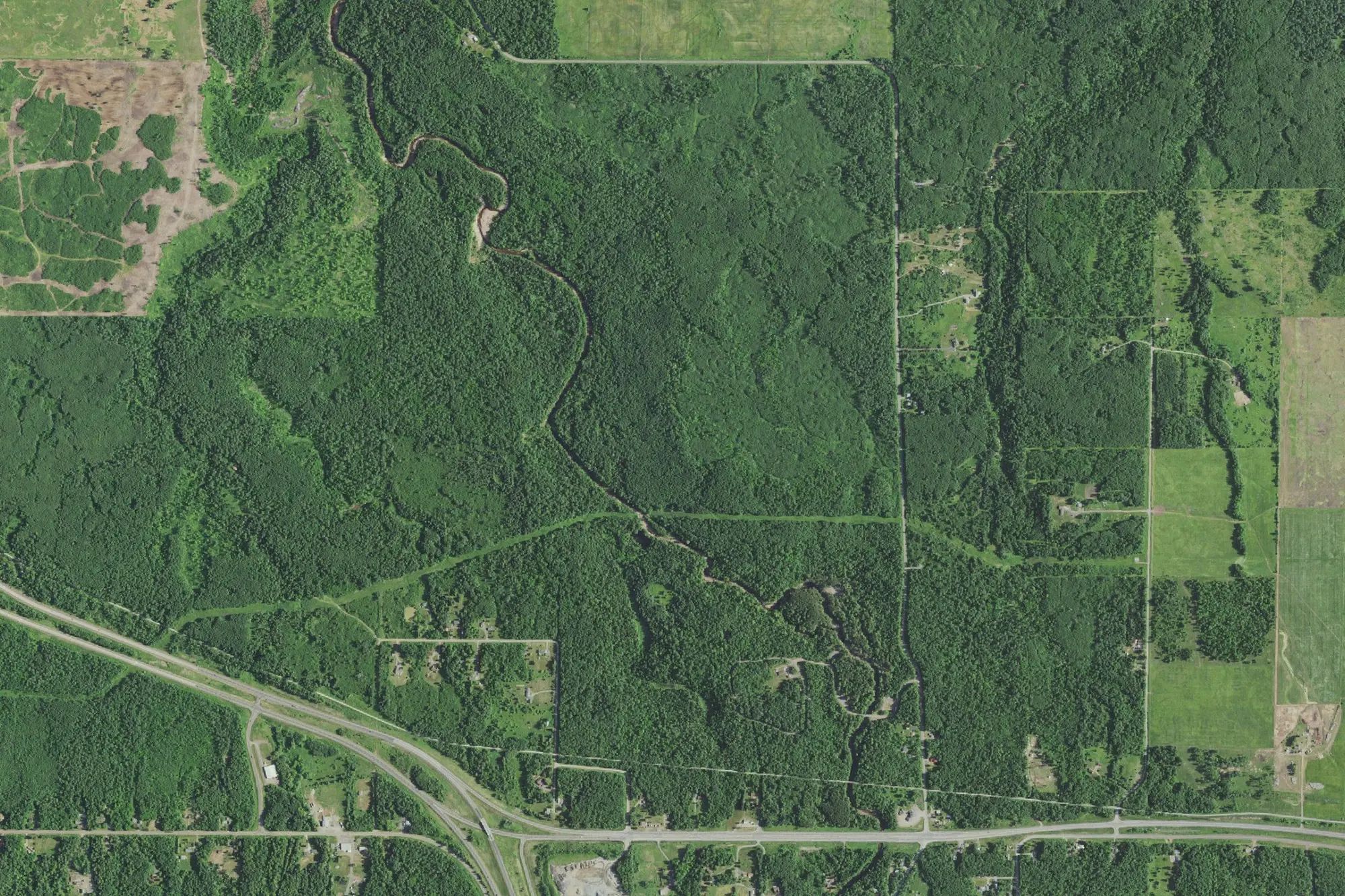 Aerial view of Amnicon Falls State Park