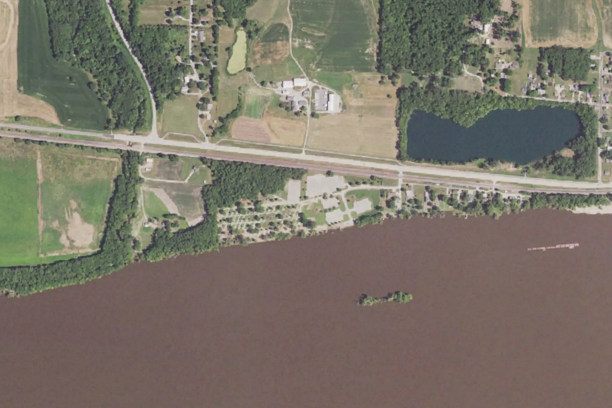 Aerial view of Buffalo Shores State Recreation Area