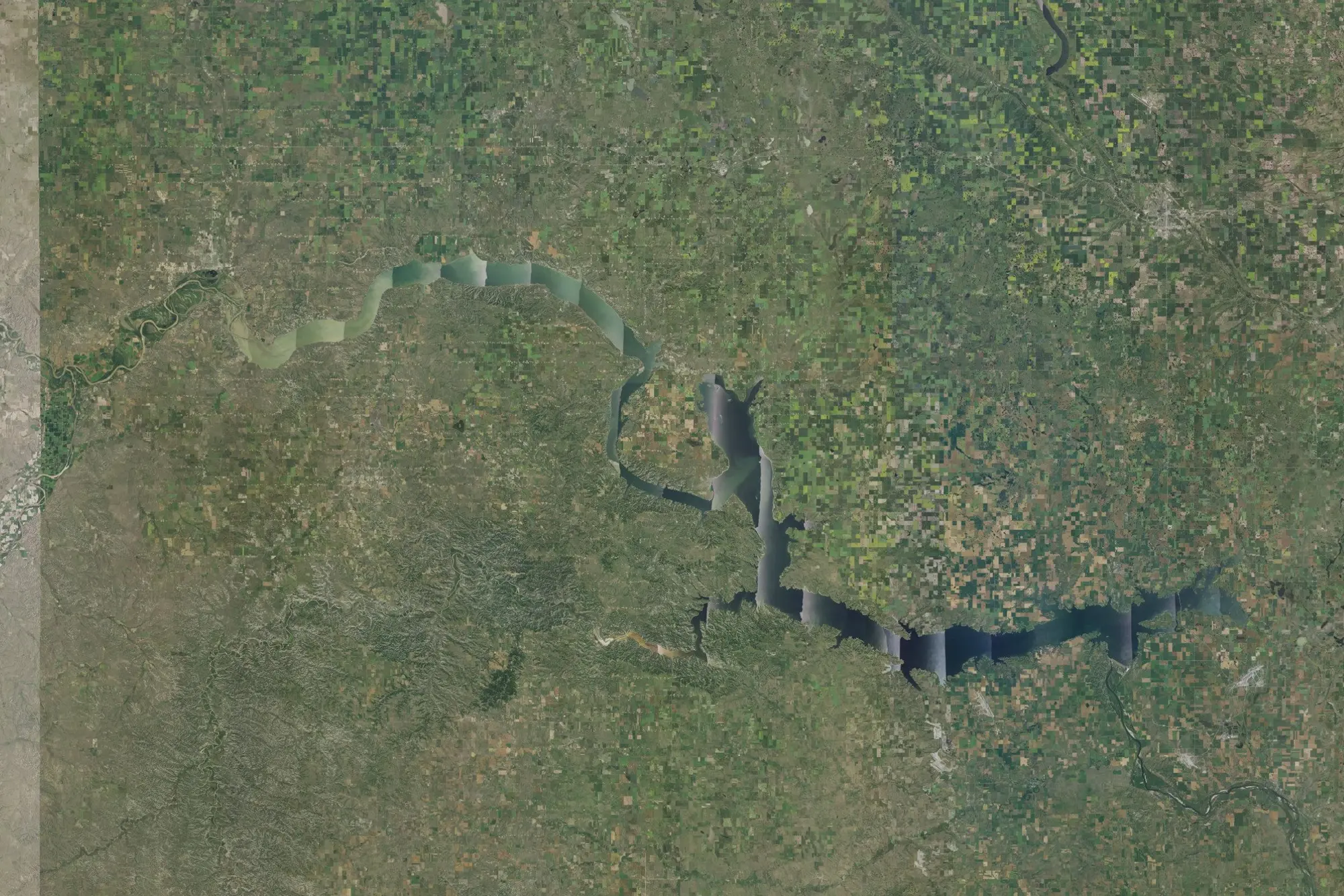 Aerial view of Sakakawea Recreation Area