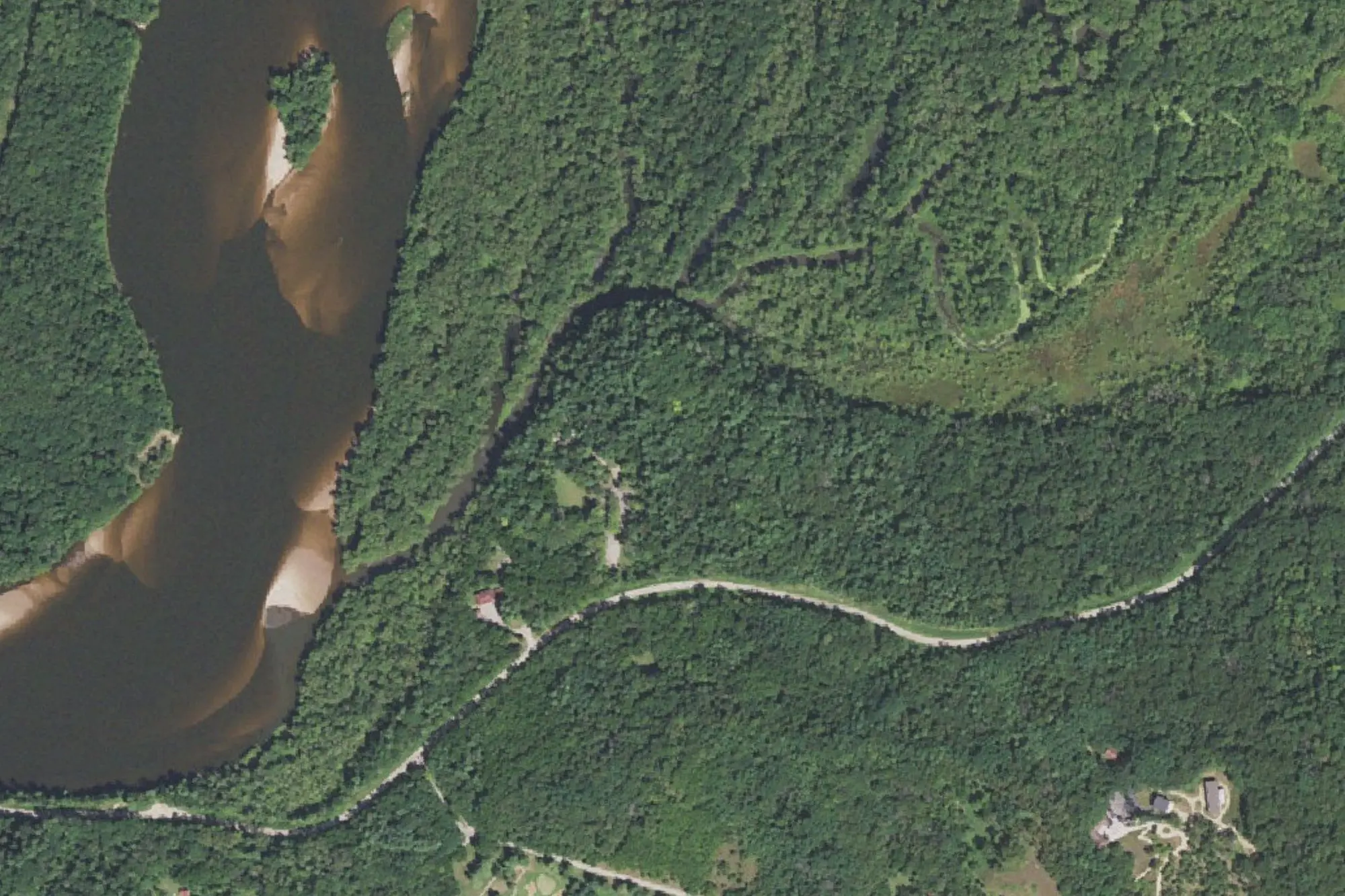 Aerial view of Tower Hill State Park
