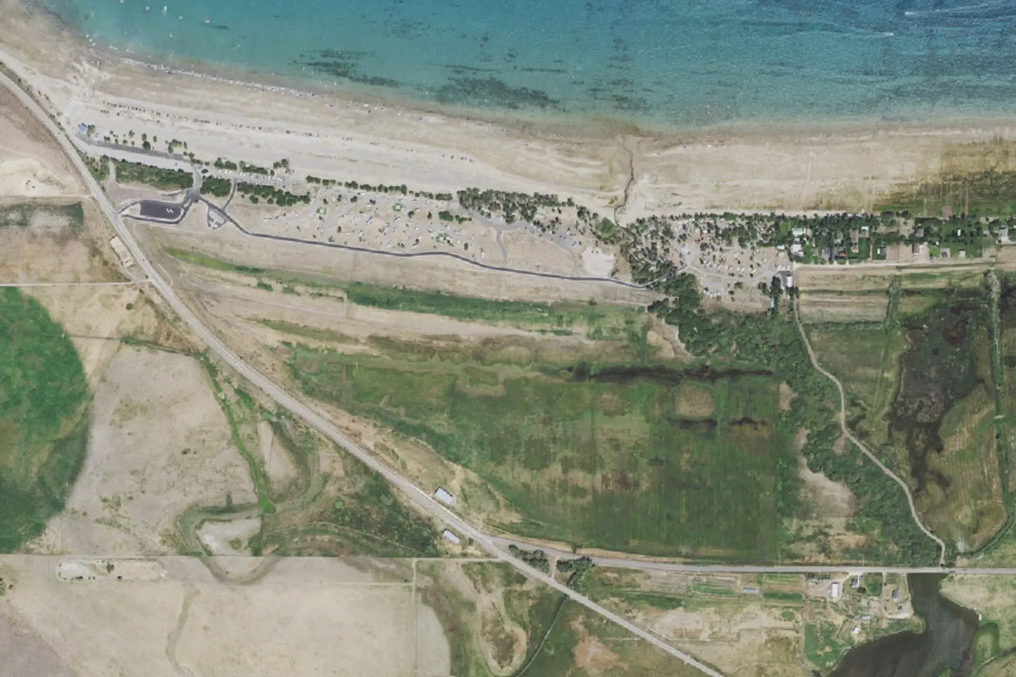 Aerial view of Bear Lake State Park (Rendezvous Beach)