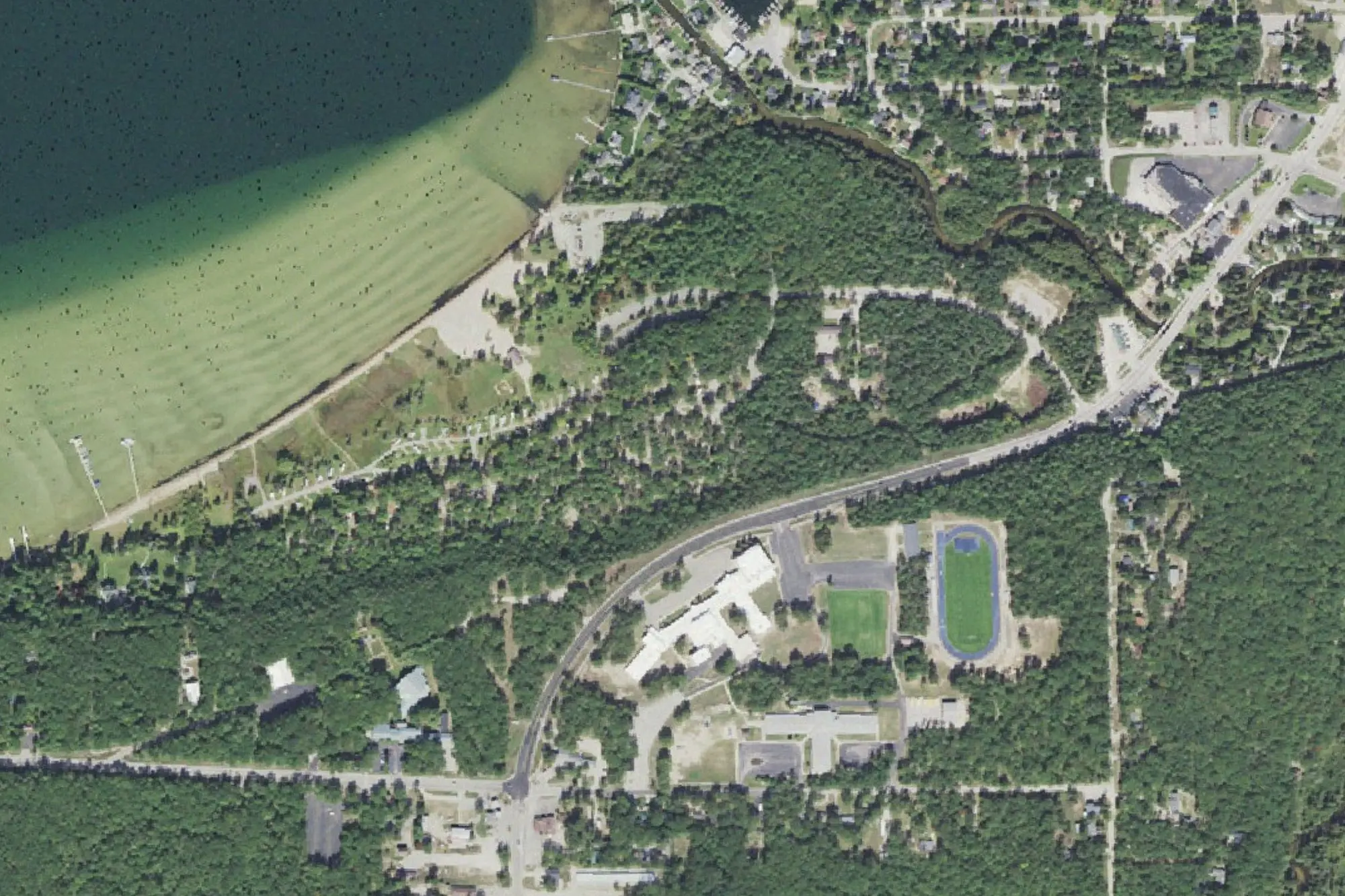 Aerial view of Burt Lake State Park