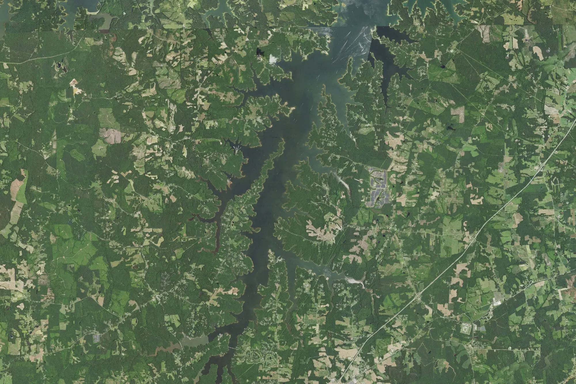 Aerial view of Kerr Lake State Recreation Area