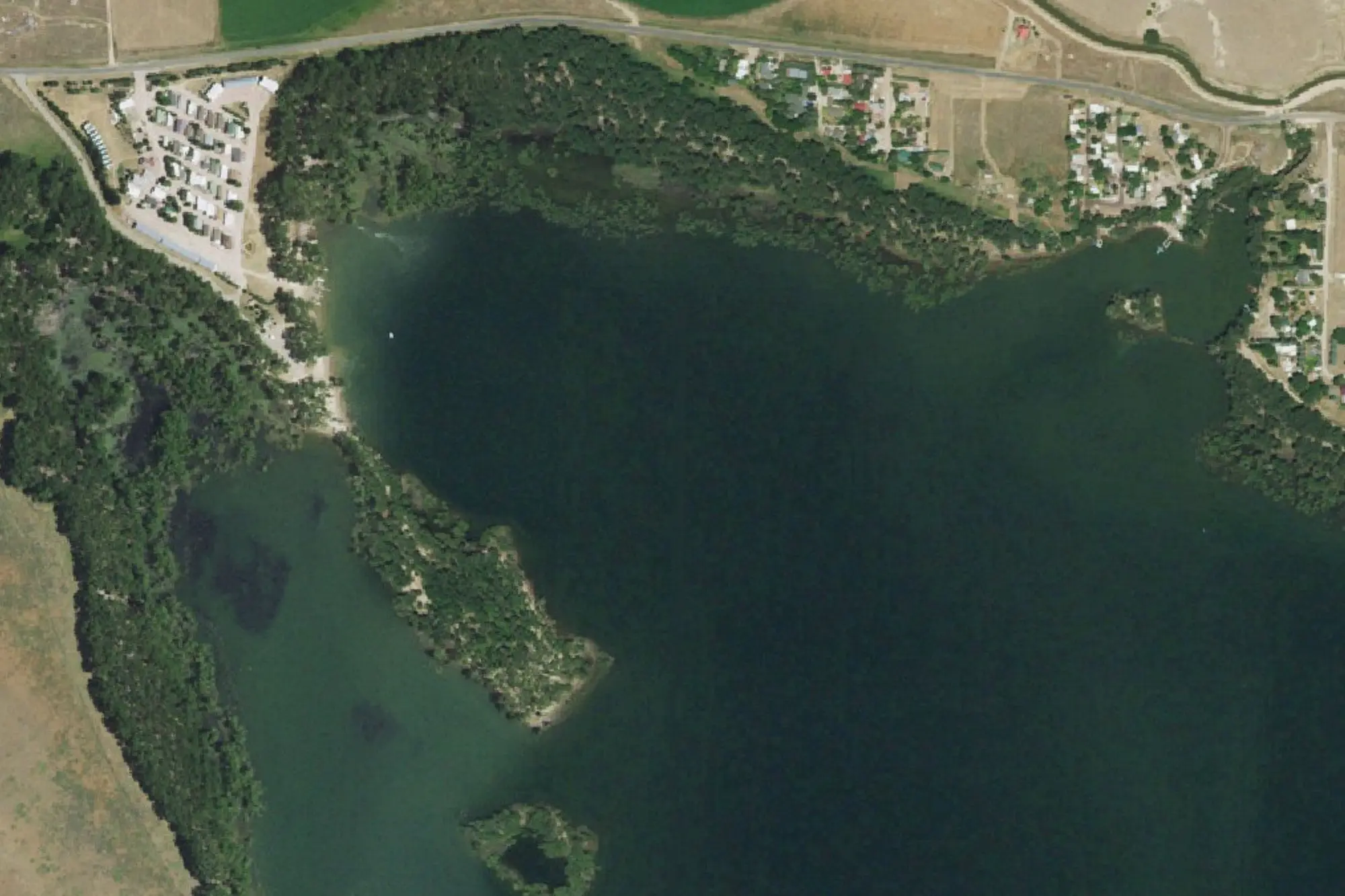 Aerial view of Minatare Lake State Recreation Area