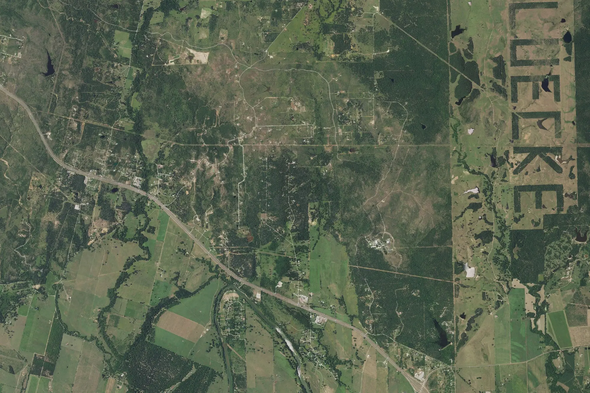 Aerial view of Buescher State Park