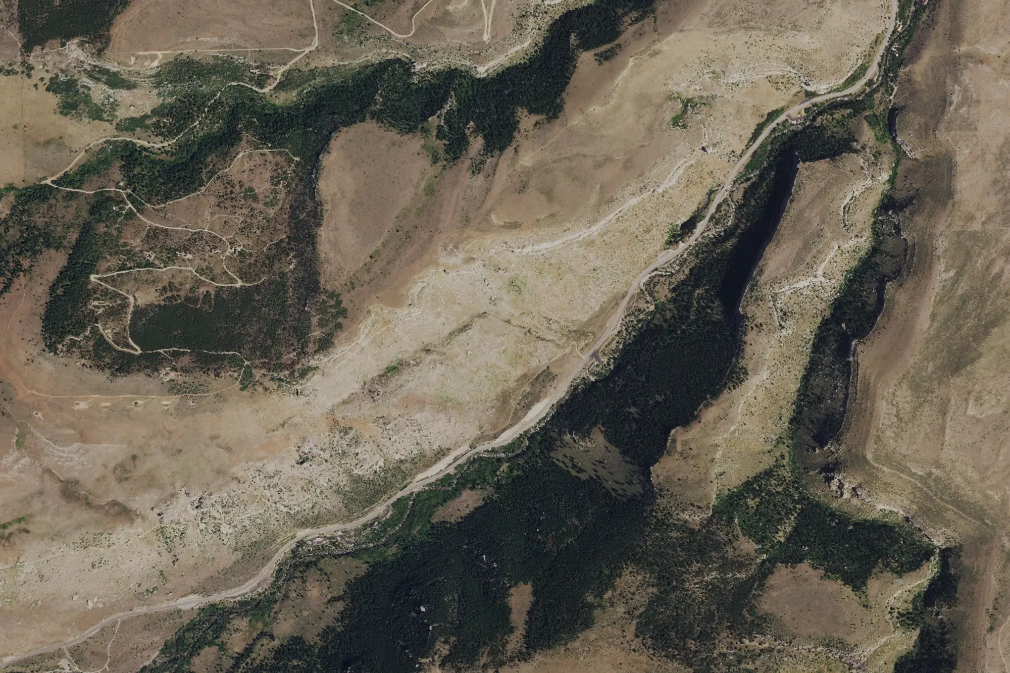Aerial view of Sinks Canyon