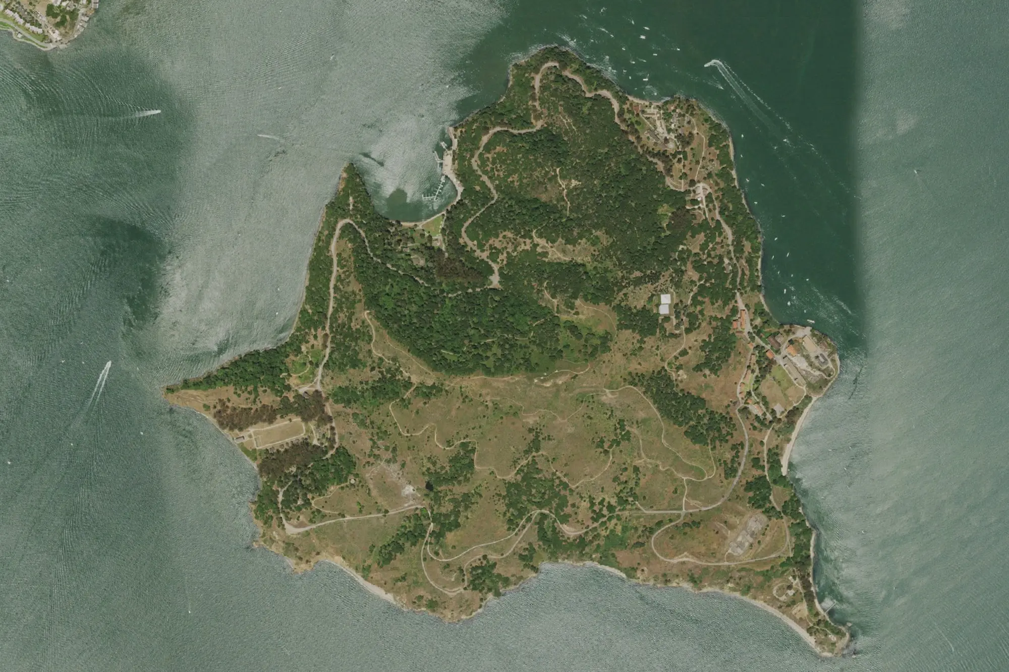 Aerial view of Angel Island State Park