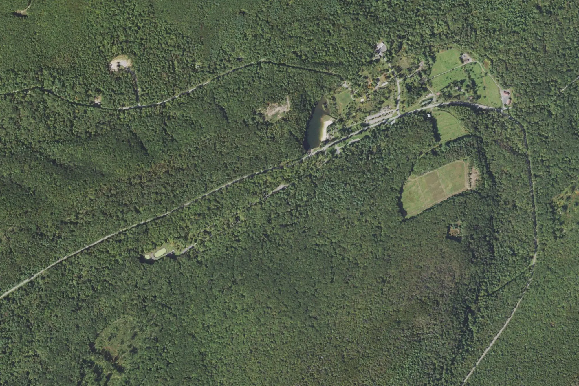 Aerial view of Greenwood Furnace State Park