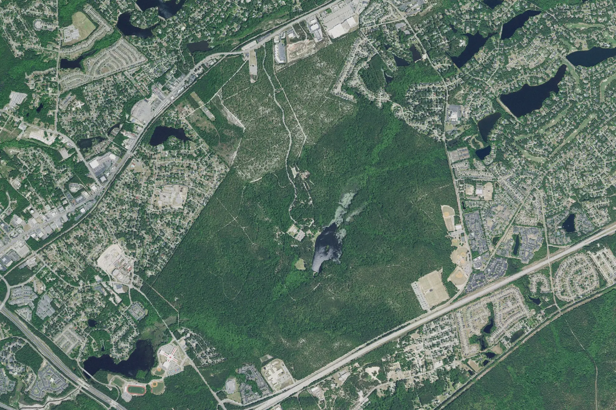 Aerial view of Sesquicentennial State Park