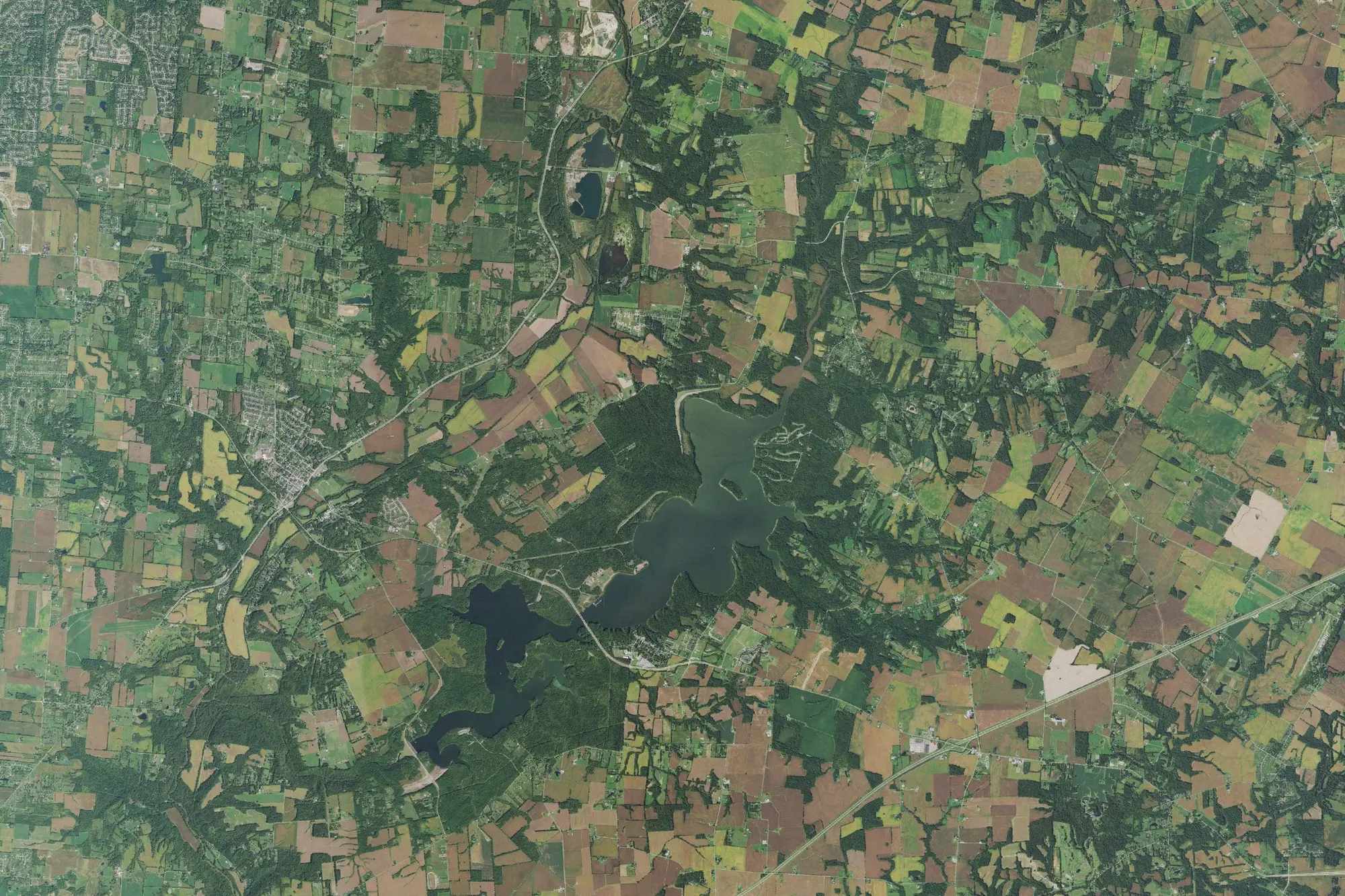 Aerial view of Caesar Creek Recreation Area