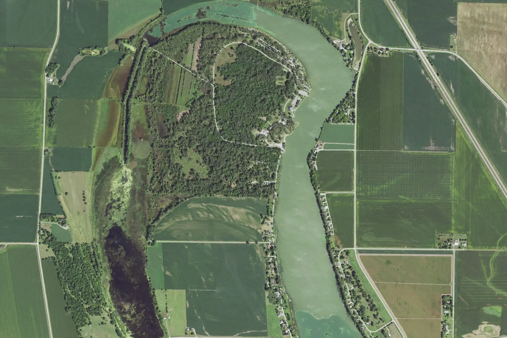 Aerial view of Lewis and Clark State Park