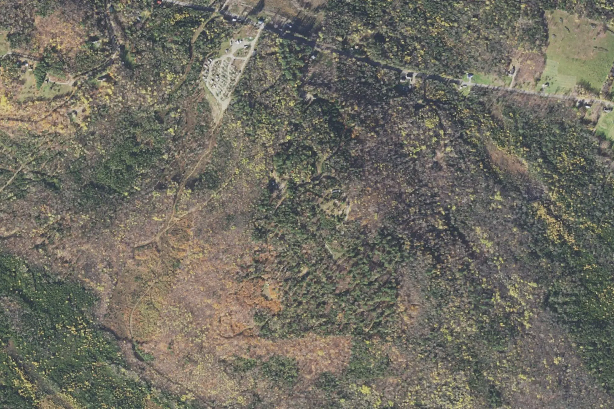 Aerial view of Milan Hill State Park