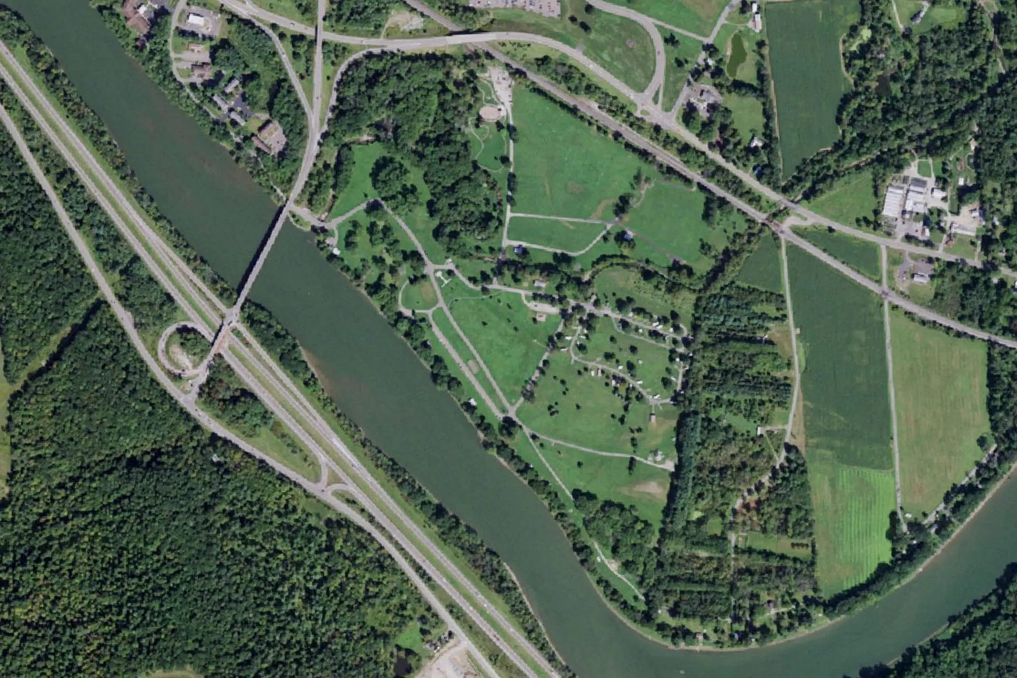Aerial view of Hickories Park
