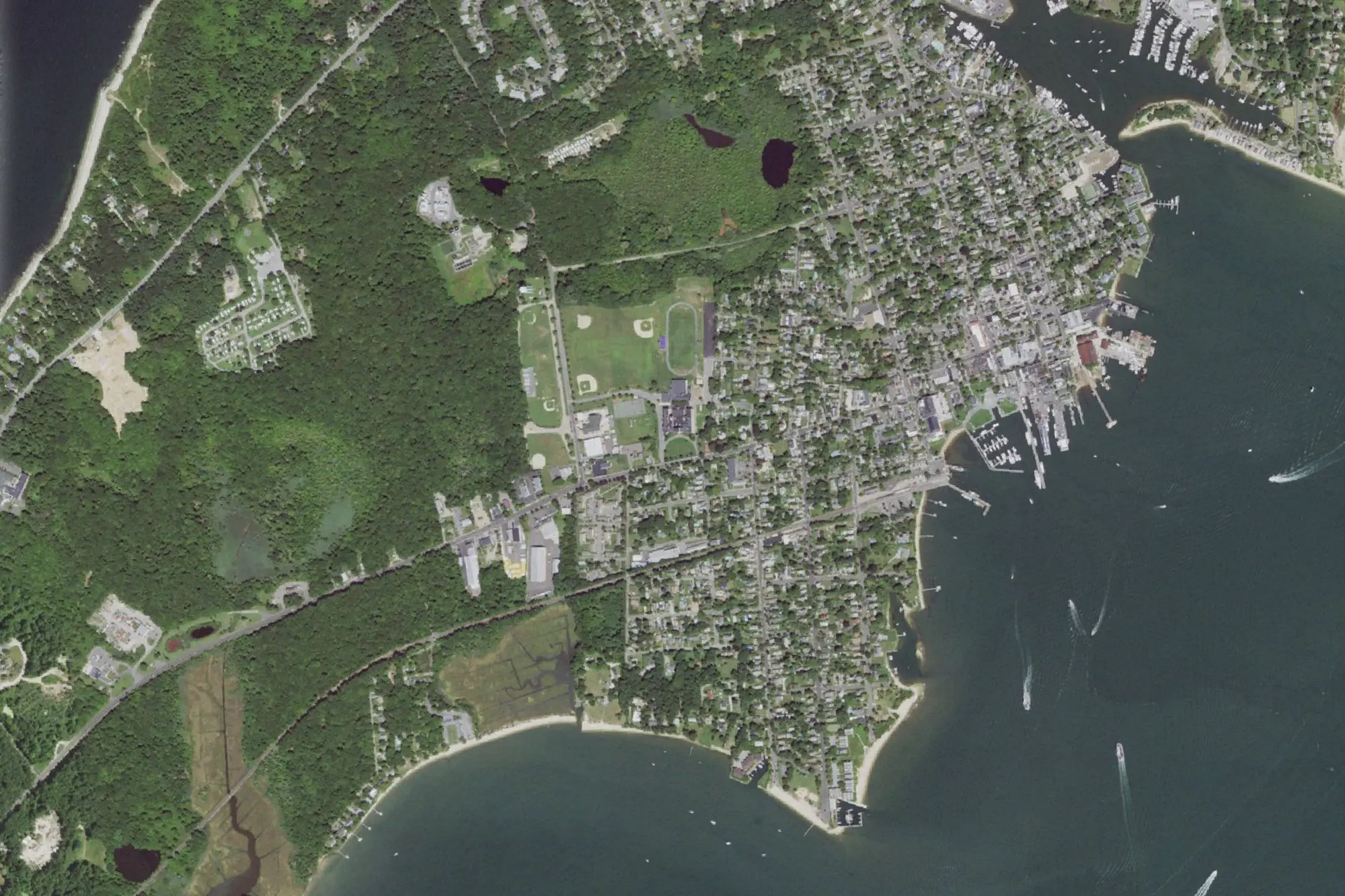 Aerial view of Village of Greenport Land