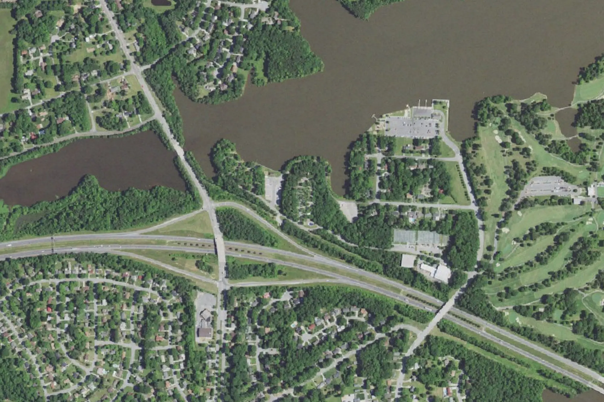 Aerial view of Oak Hollow Campground