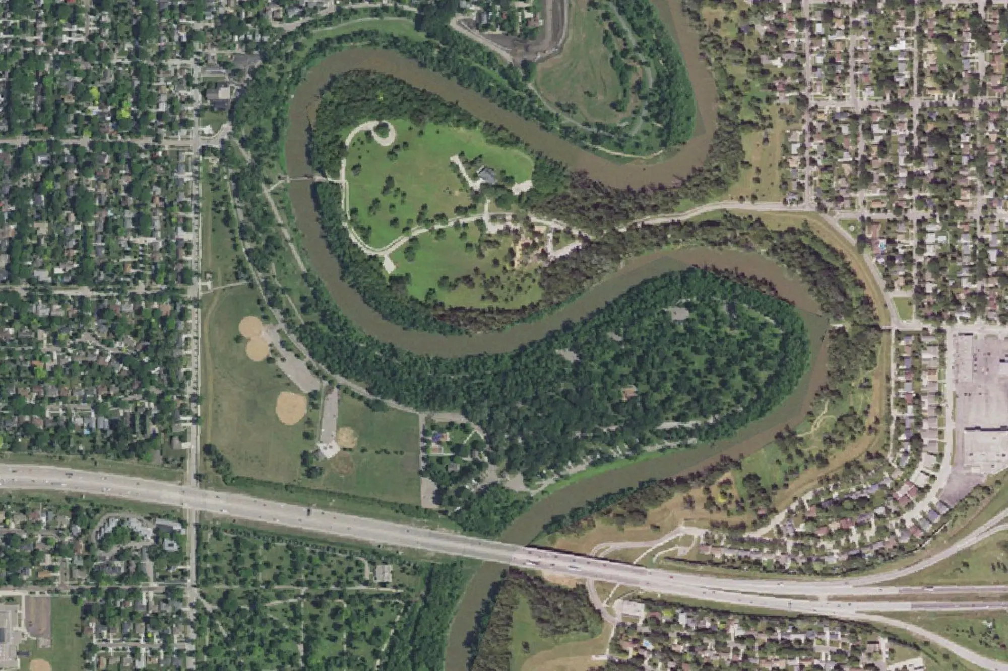 Aerial view of Lindenwood Park