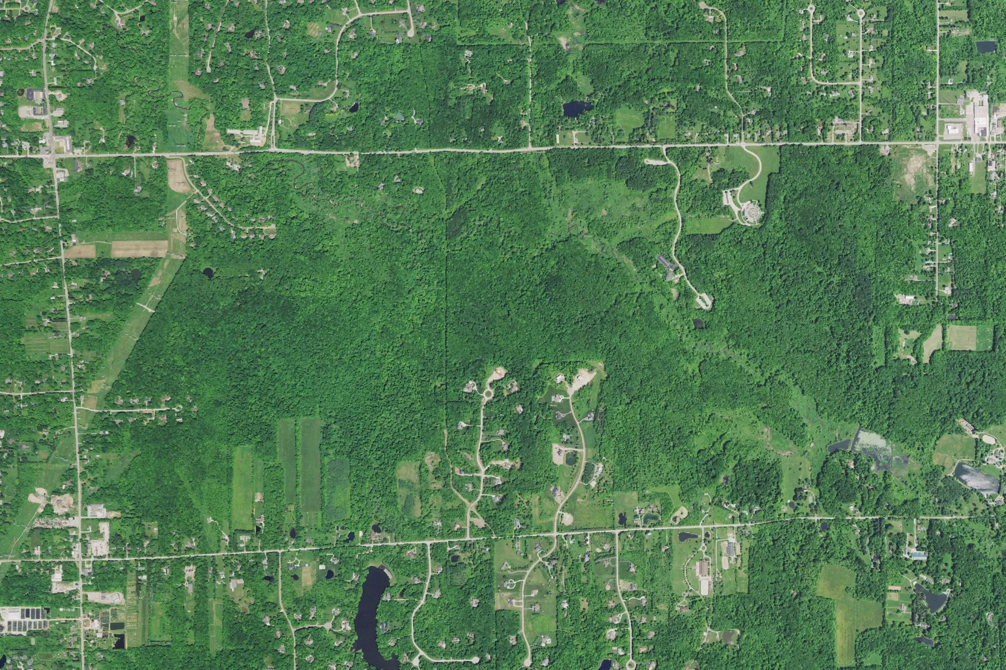 Aerial view of The West Woods
