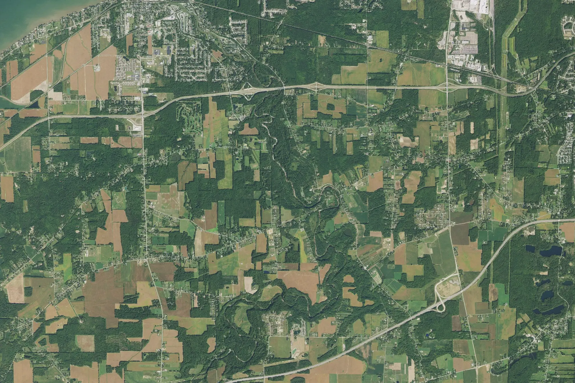 Aerial view of Mill Hollow - Bacon Woods Park