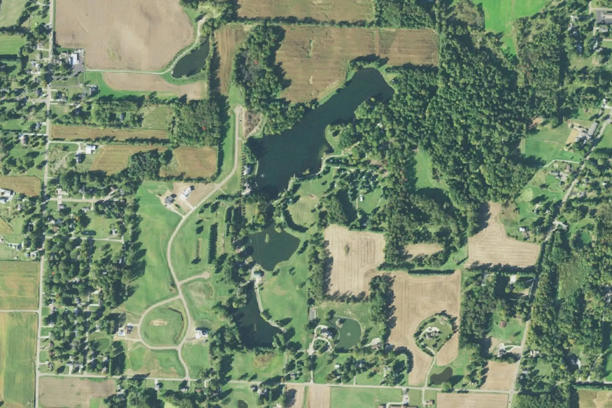 Aerial view of Lake O' Pines Park