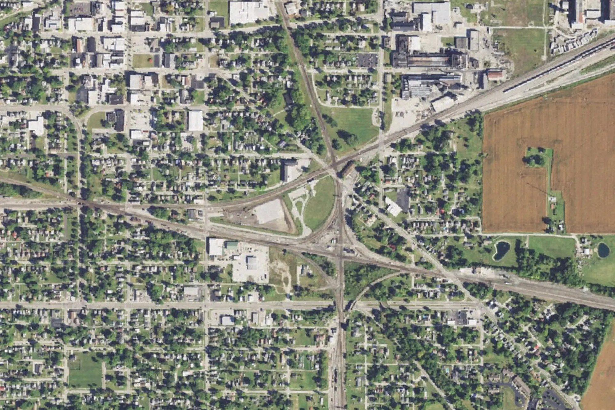 Aerial view of Fostoria Rail Park
